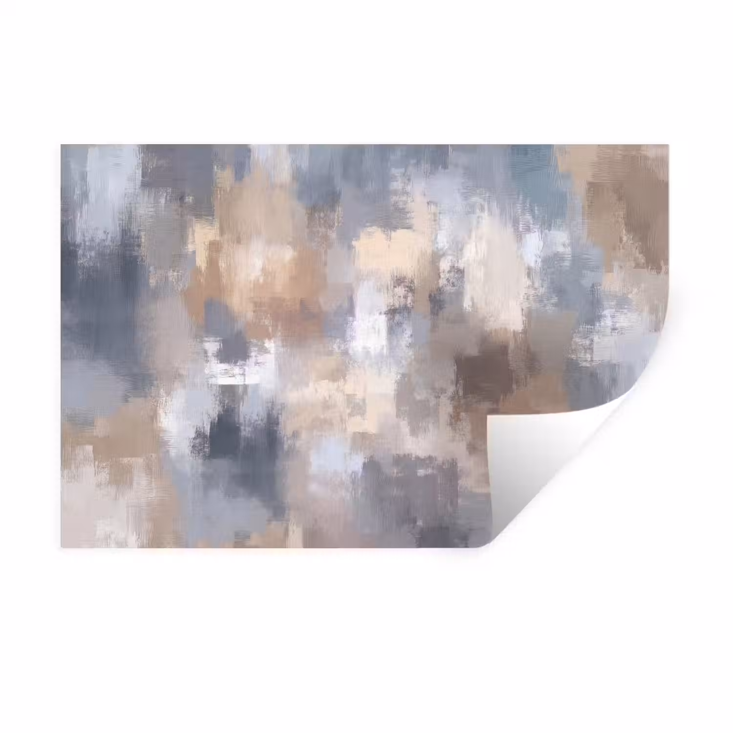 Penseelstreken - Schilderij - Beige Muursticker klein -3d