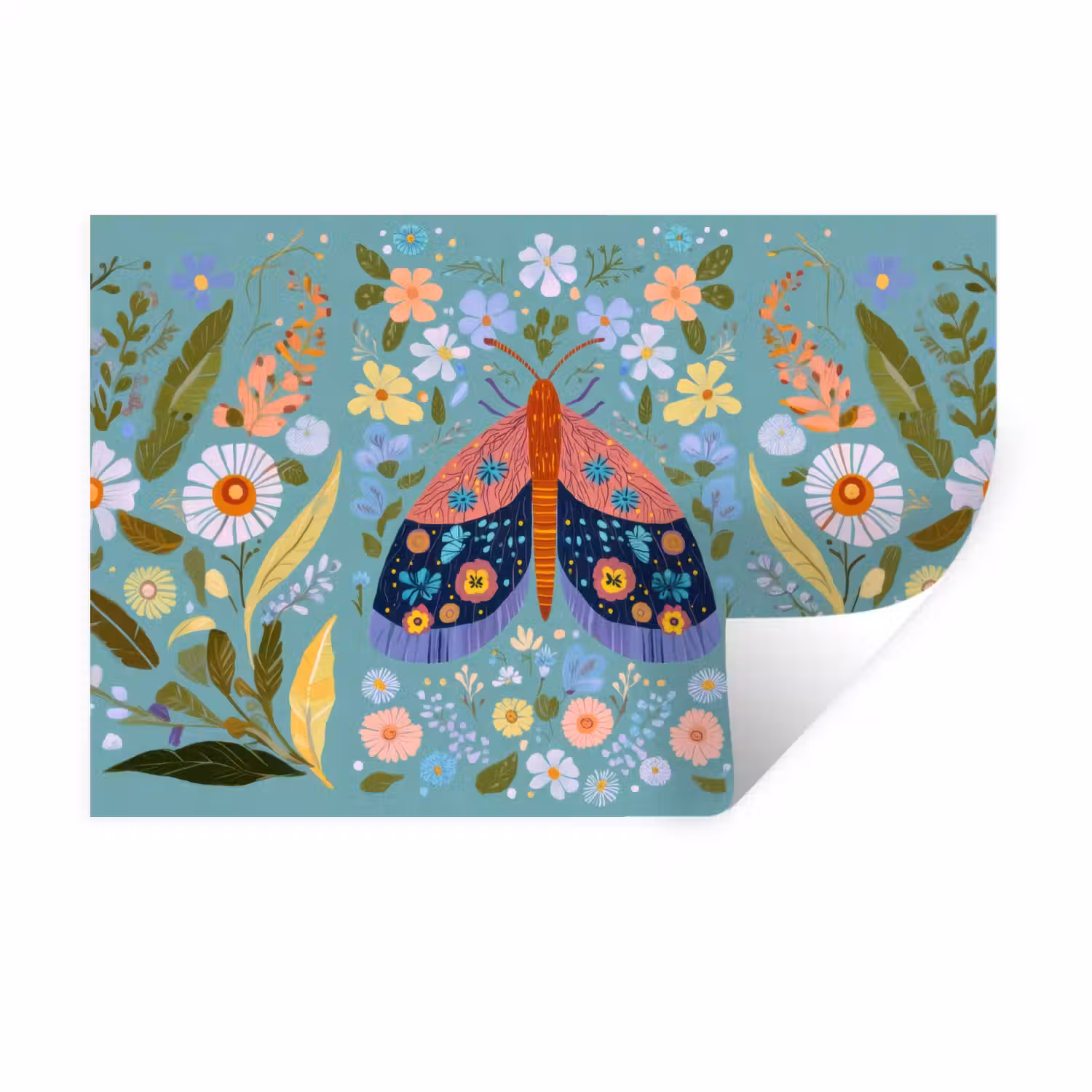 Vlinder - Sierlijk - Bloemen - Bladeren Muursticker klein -3d