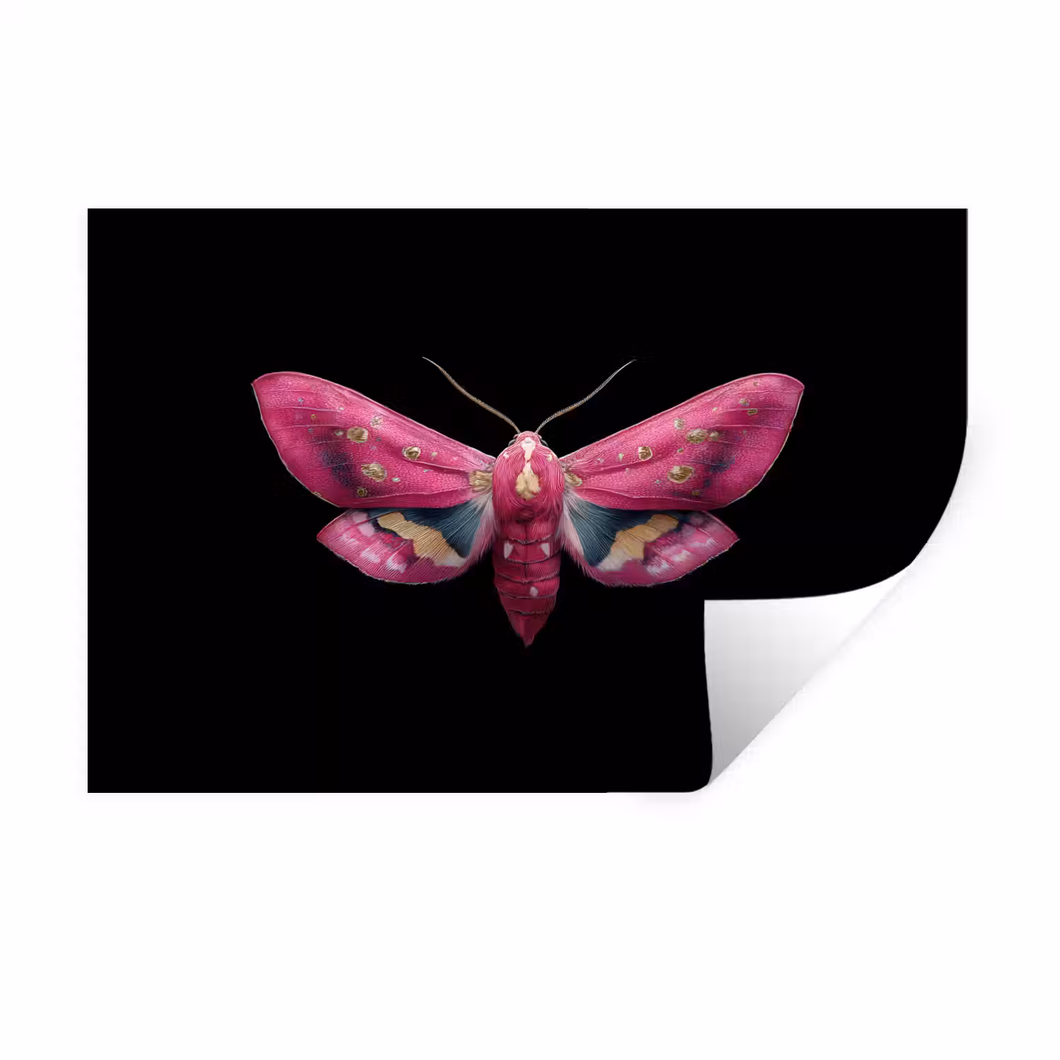 Vlinder - Roze - Nachtvlinder Muursticker klein -3d