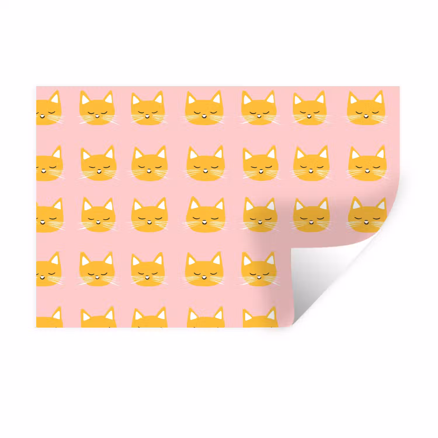 Katten - Patroon - Roze Muursticker klein 286 -3d
