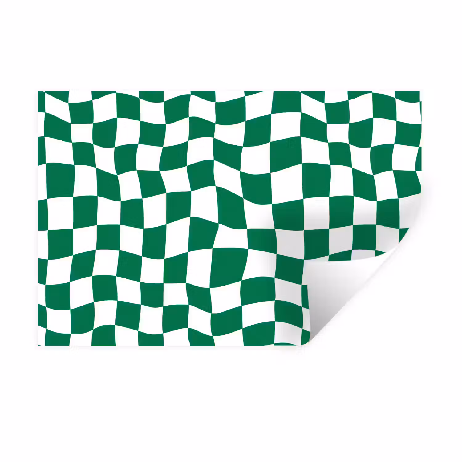 Schaakbord - Golvend - Groen Muursticker klein 286 -3d