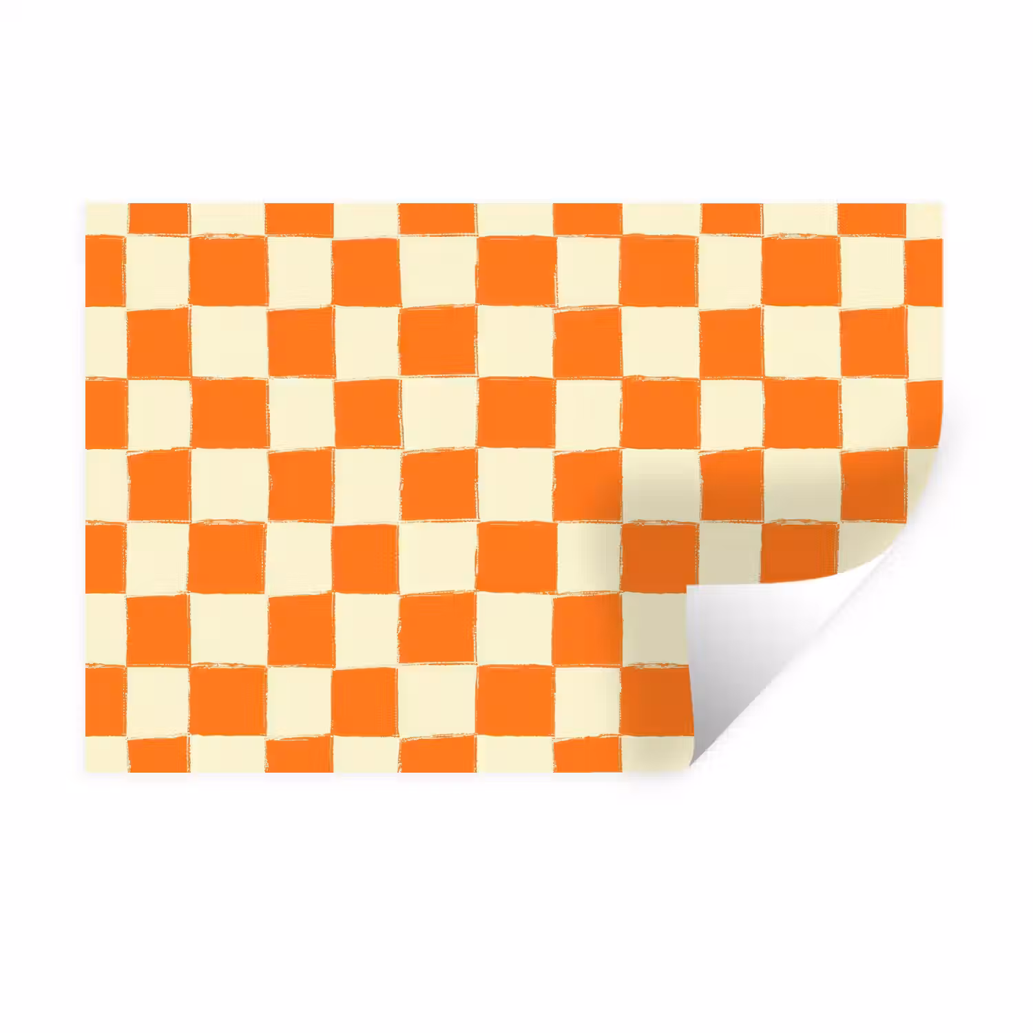 Schaak - Patroon - Oranje Muursticker klein 286 -3d