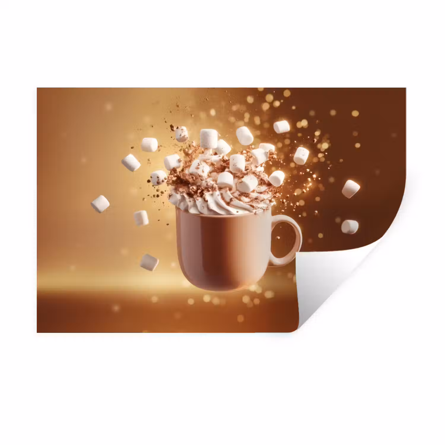 Chocomelk - Drinken - Warm - Bruin Muursticker klein -3d
