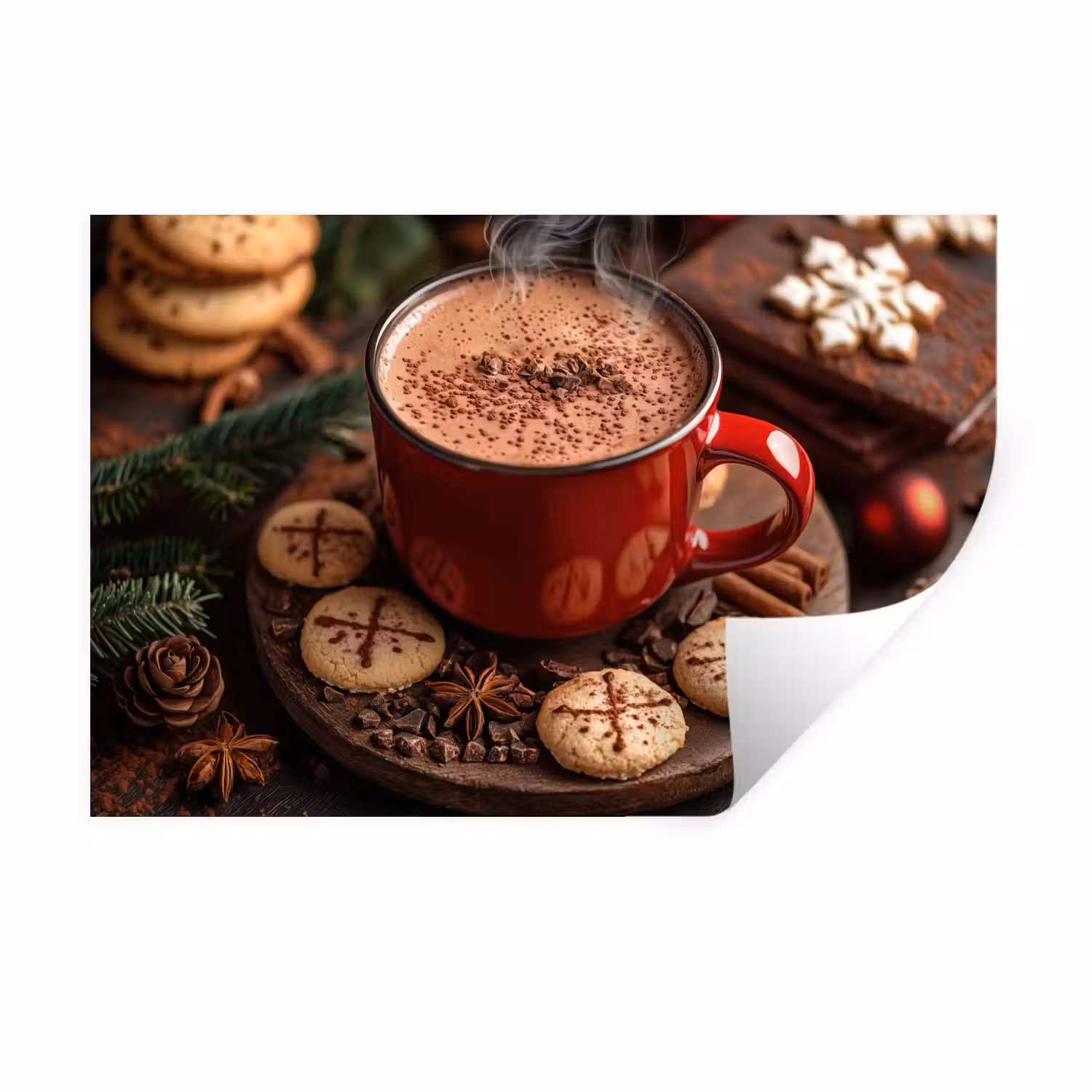 Chocolademelk - Mok - Winter - Kerst - Gezelligheid Muursticker klein -3d