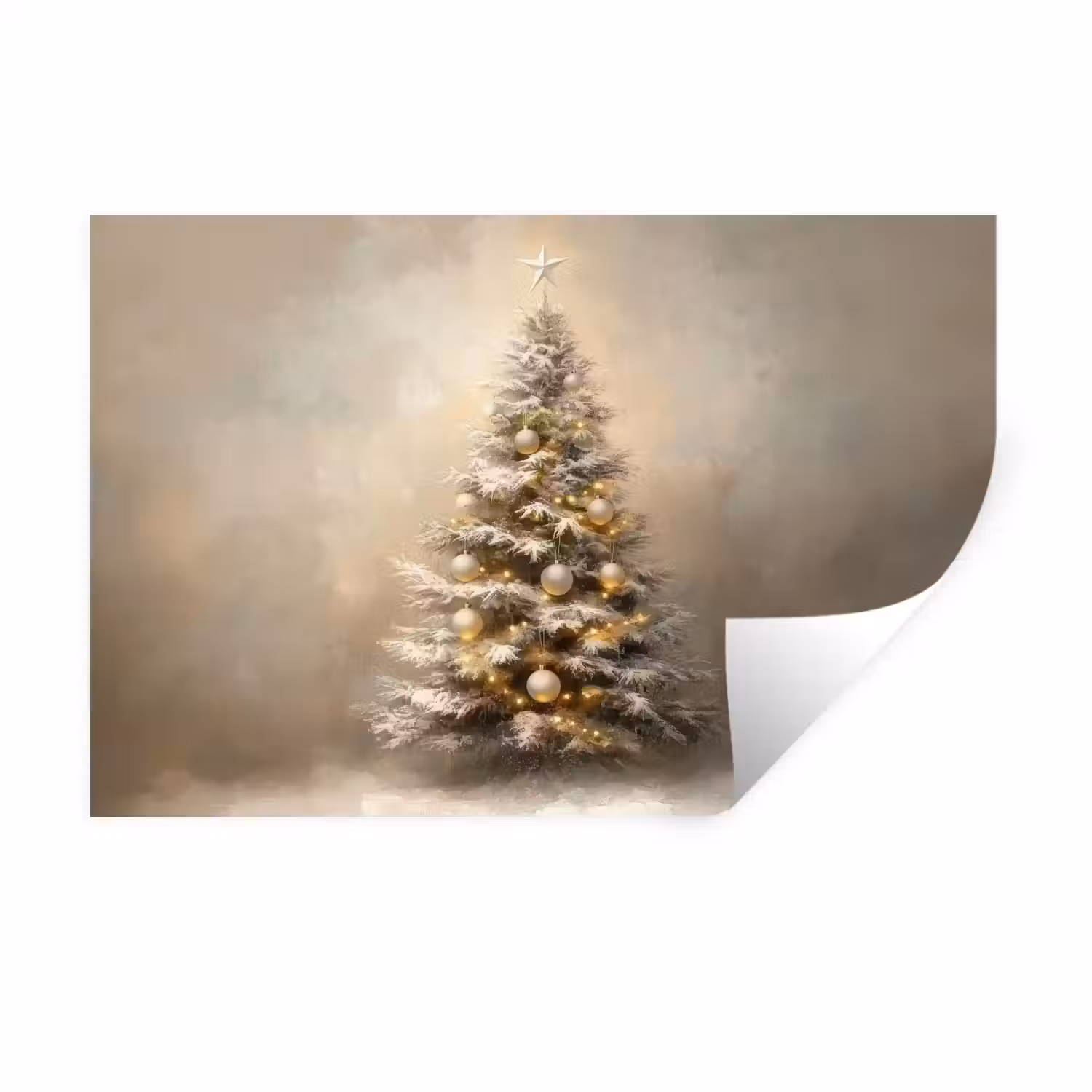 Kerst - kerstboom - Sneeuw - Art Muursticker klein -3d