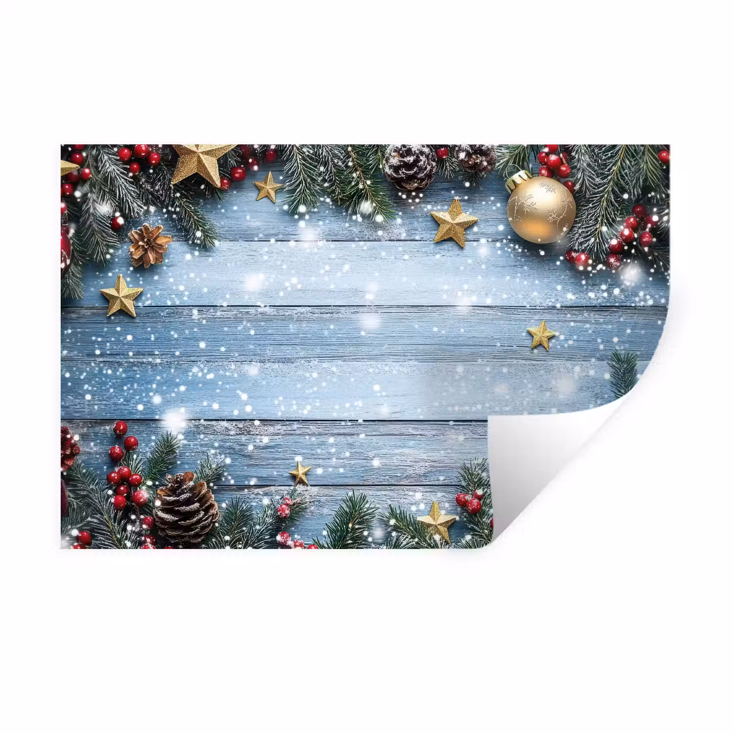 Kerstomlijsting - Sneeuw - Meerkleurig Muursticker klein -3d