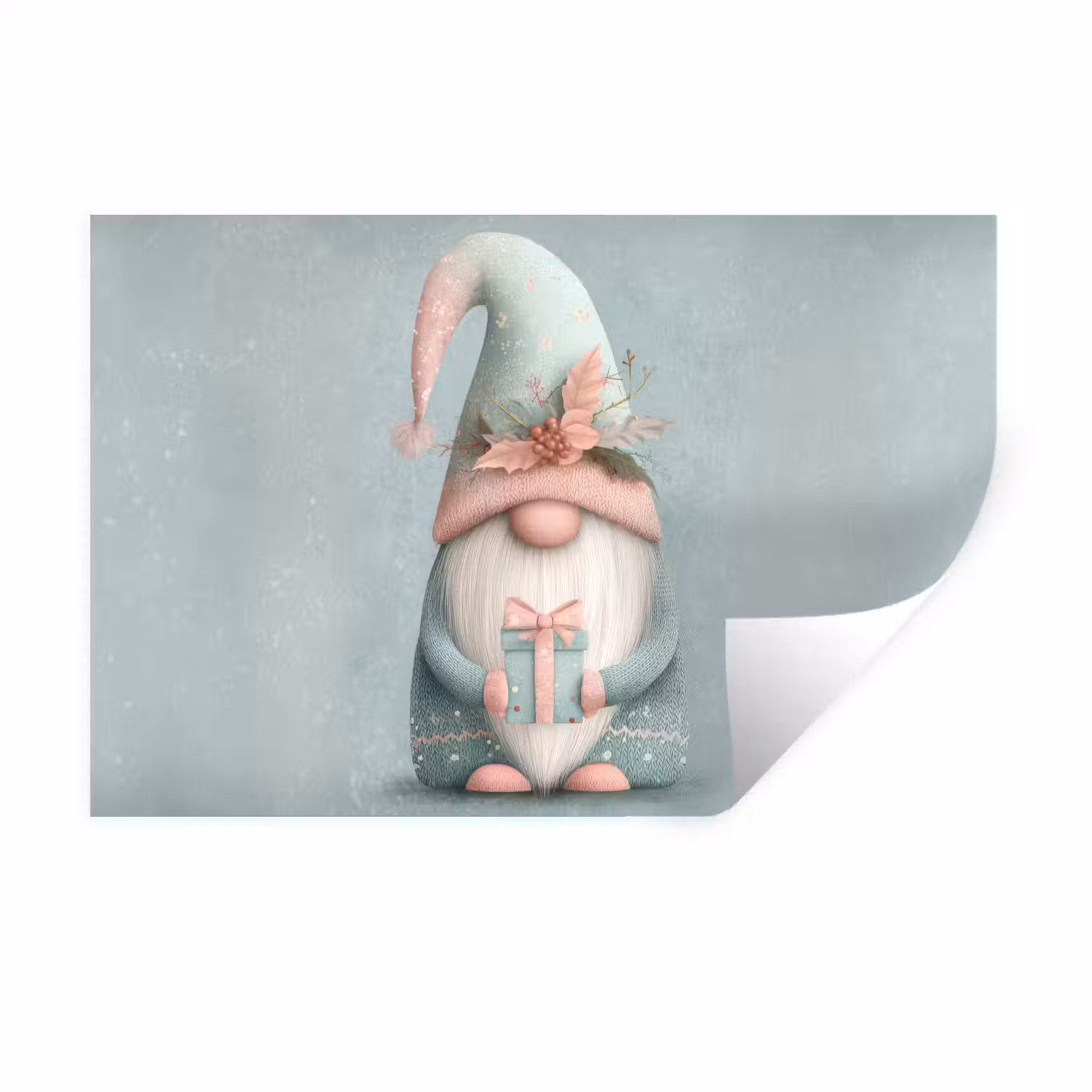 Kerstgnome - Cadeau - Groen Muursticker klein -3d