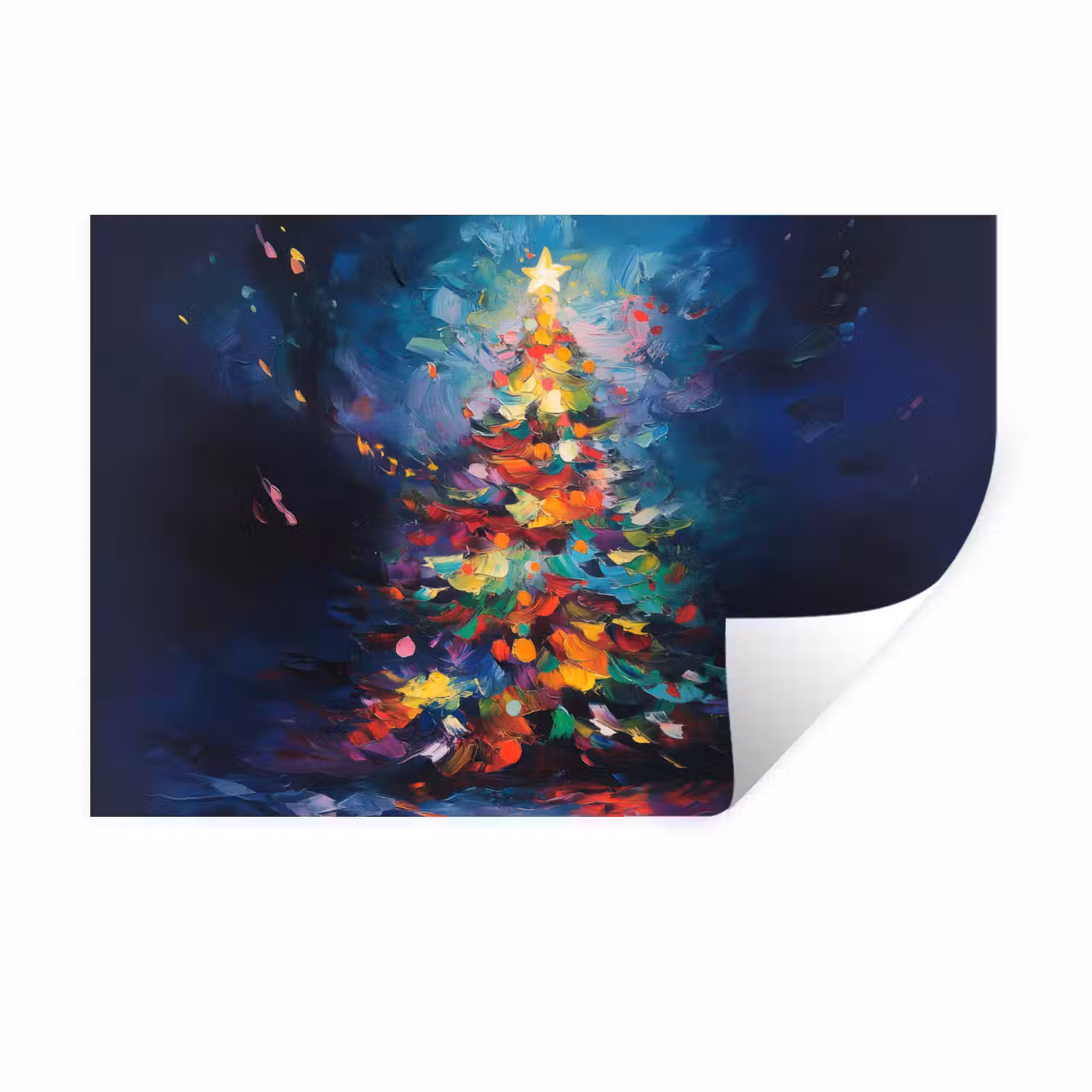 Kerstboom - Kerst - Abstract - Kleurrijk Muursticker klein -3d