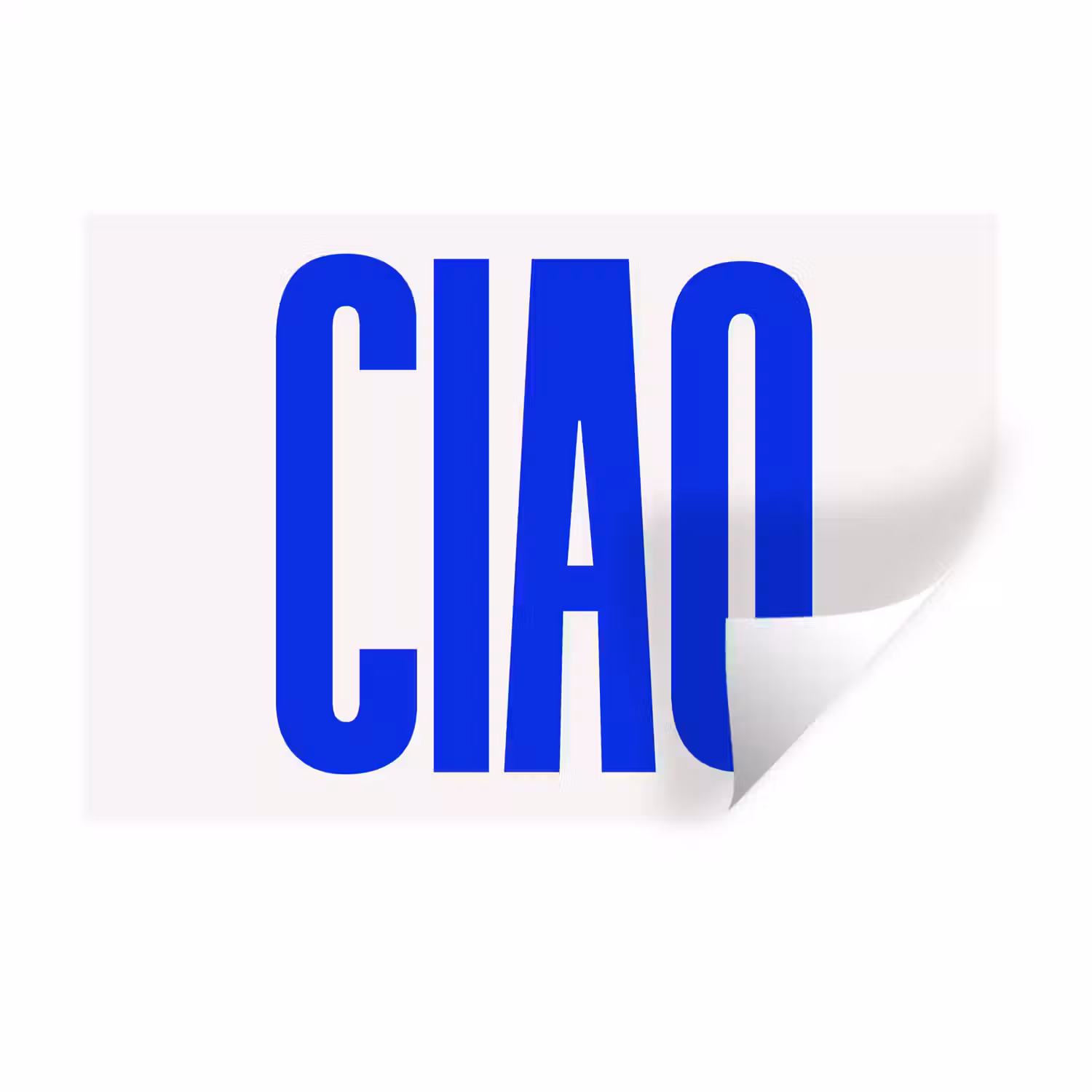 Ciao - Hoofdletters - Blauw - Minimalistisch Muursticker klein -3d