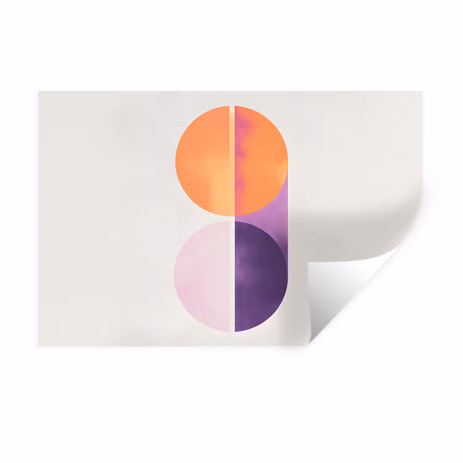 Cirkels - Abstract - Paars Muursticker klein -3d