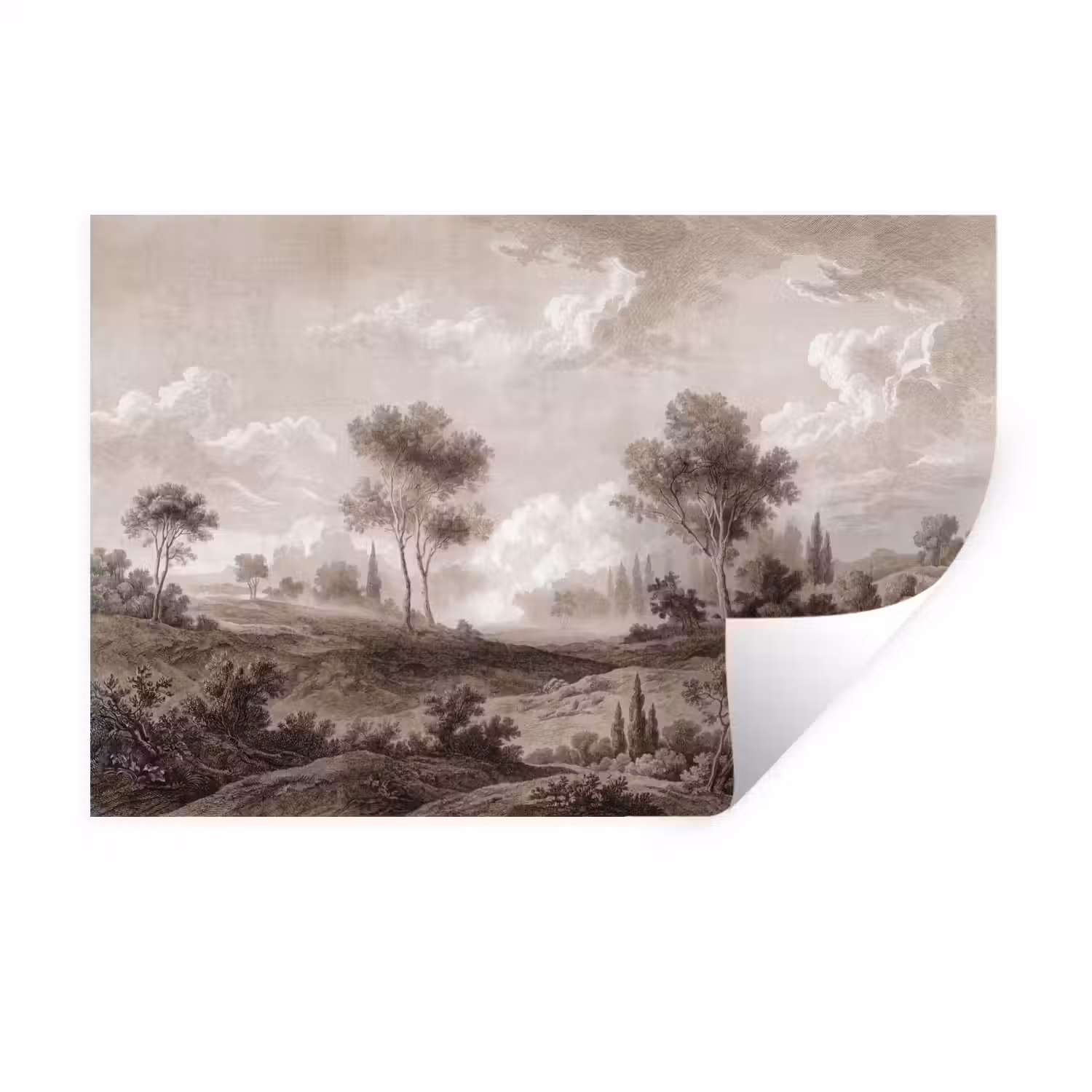 Klassiek - Landschap - Neutraal Muursticker klein -3d