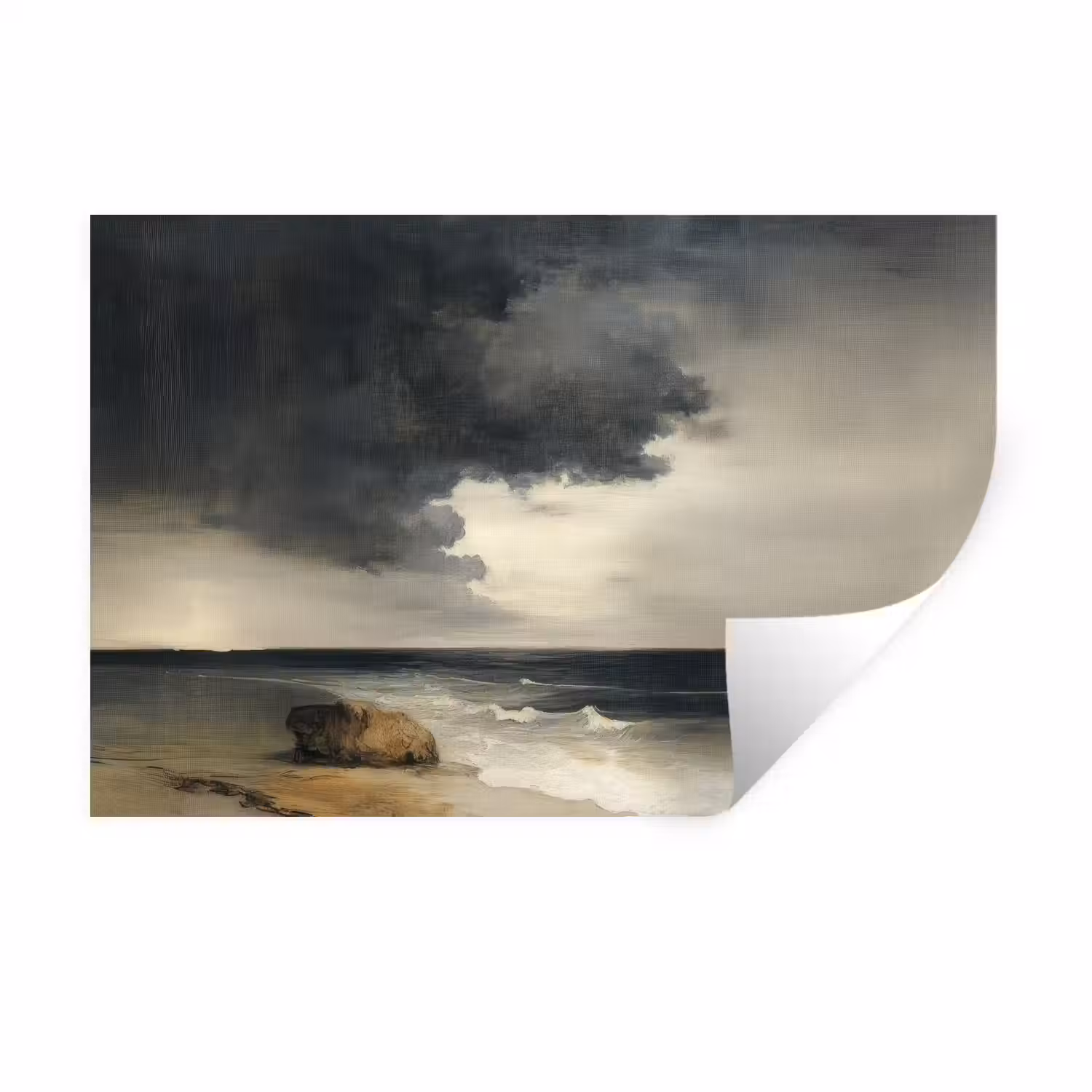 Kust - Golven - Rots - Storm Muursticker klein -3d