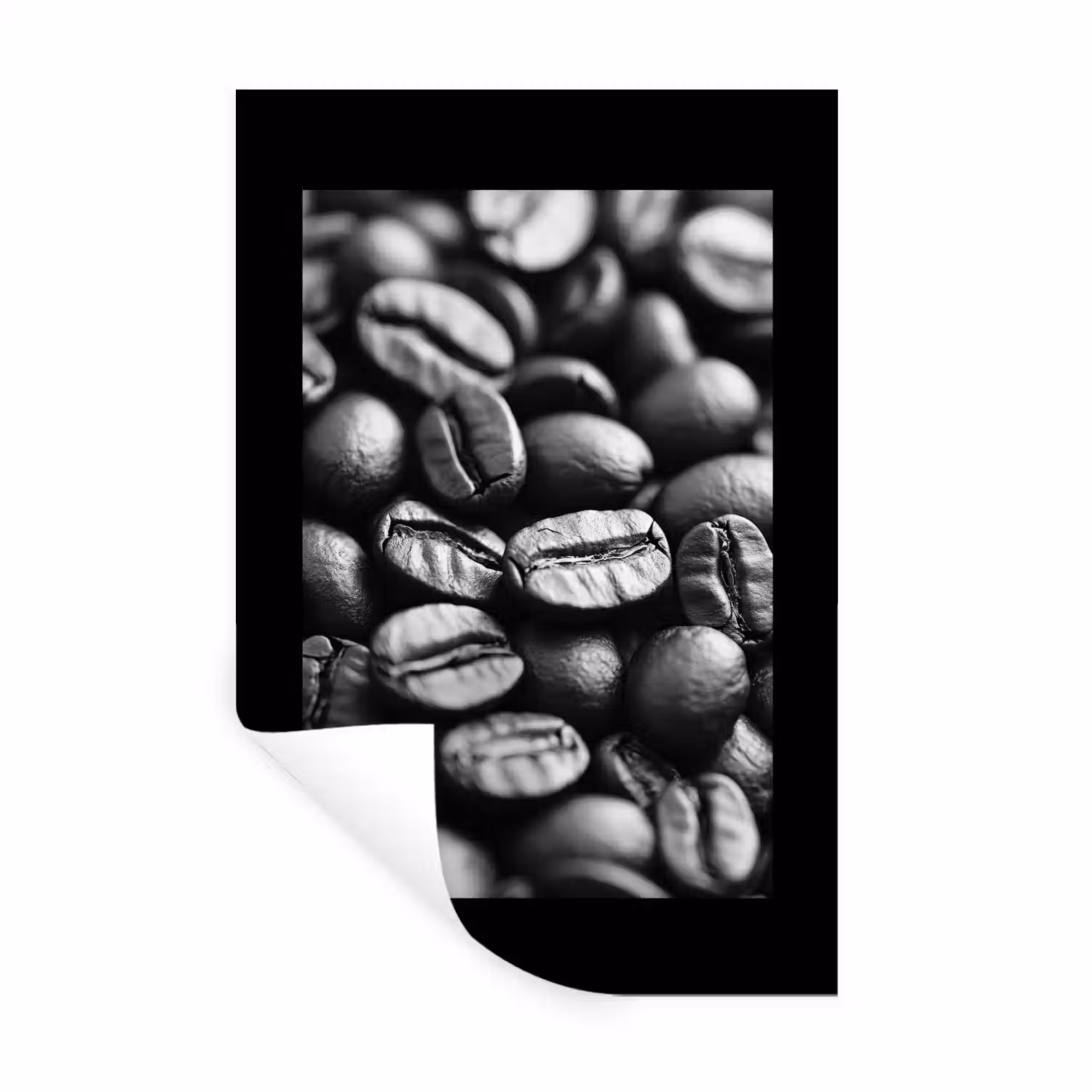 Koffiebonen - Zwart - Vintage Muursticker klein -3d