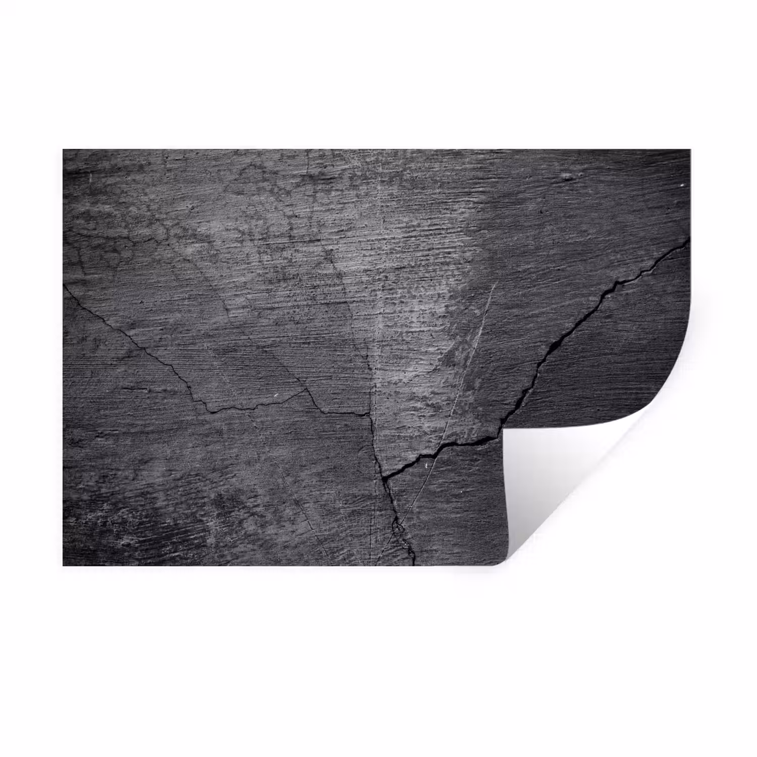 Beton - Zwart - Scheur Muursticker klein -3d