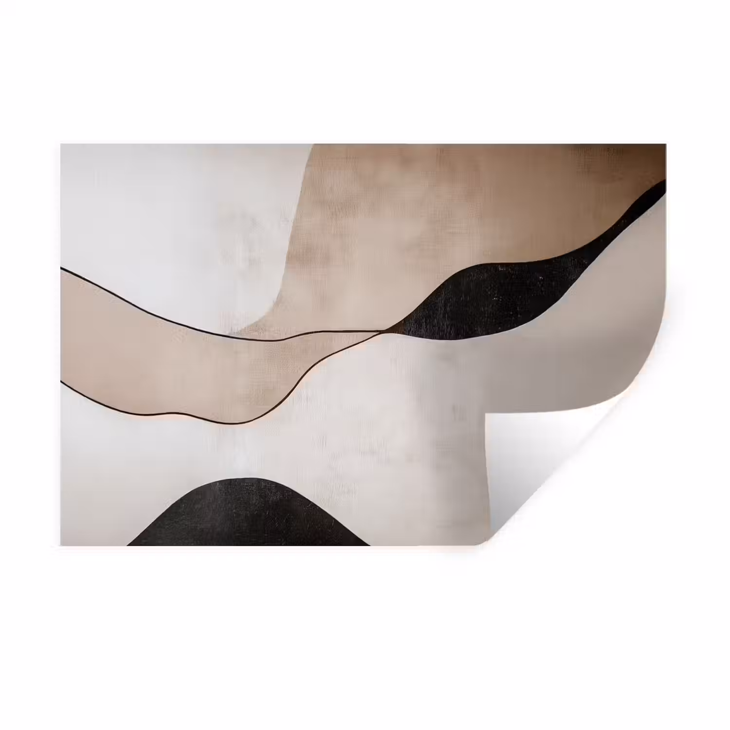 Contourlijnen - Abstracte landschap Muursticker klein -3d