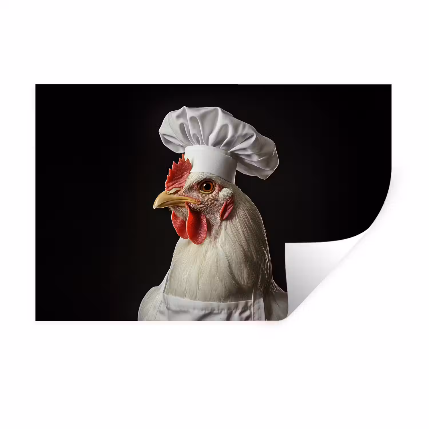 Kok - Rood - Kip Muursticker klein -3d
