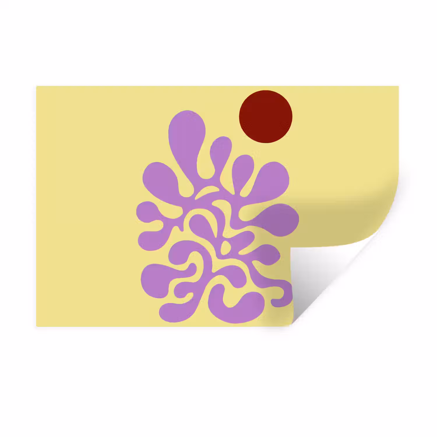 Koraal - Cirkel - Abstract - Geel Muursticker klein -3d