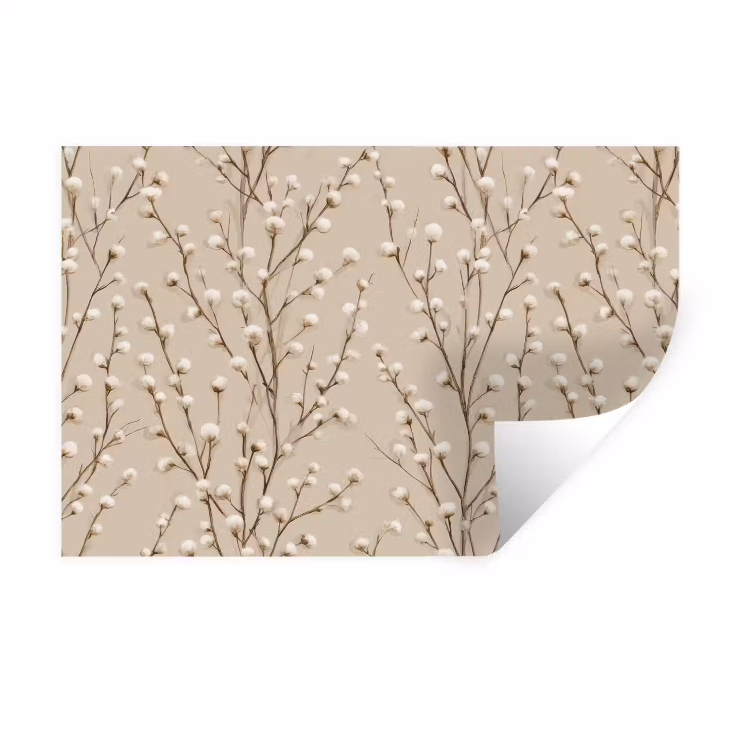 Katoen - Natuur - Taupe Muursticker klein 286 -3d