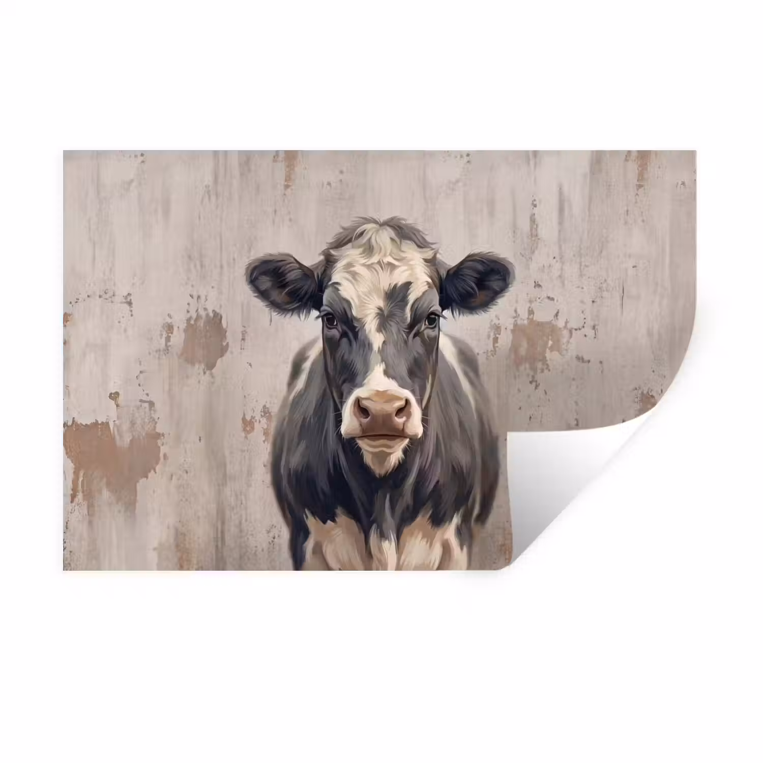 Koe - Portret - Dieren - Modern Muursticker klein -3d
