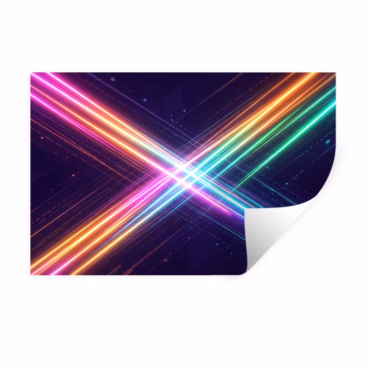 Kruisen - Lasterstralen - Neon Muursticker klein -3d