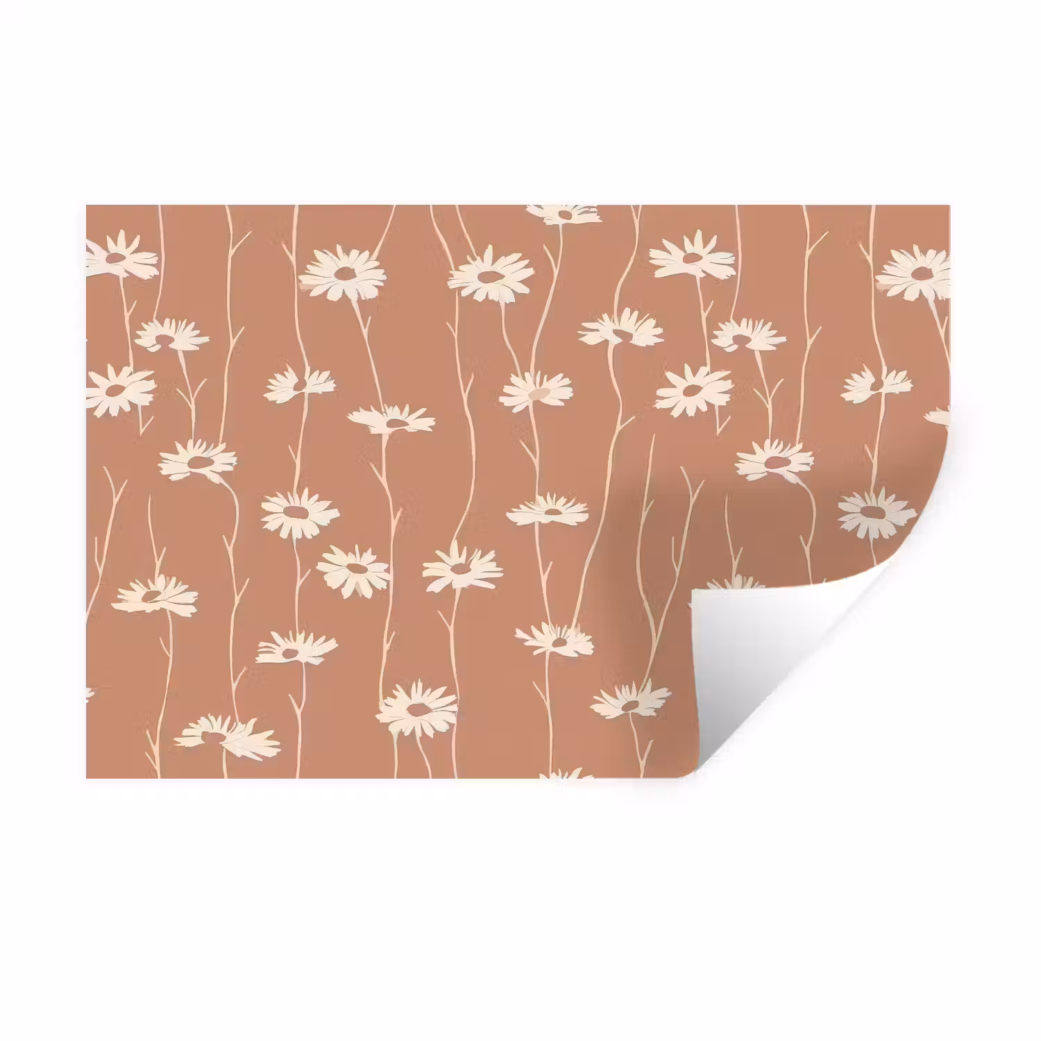 Madeliefjes - Subtiel - Terracotta Muursticker klein 286 -3d