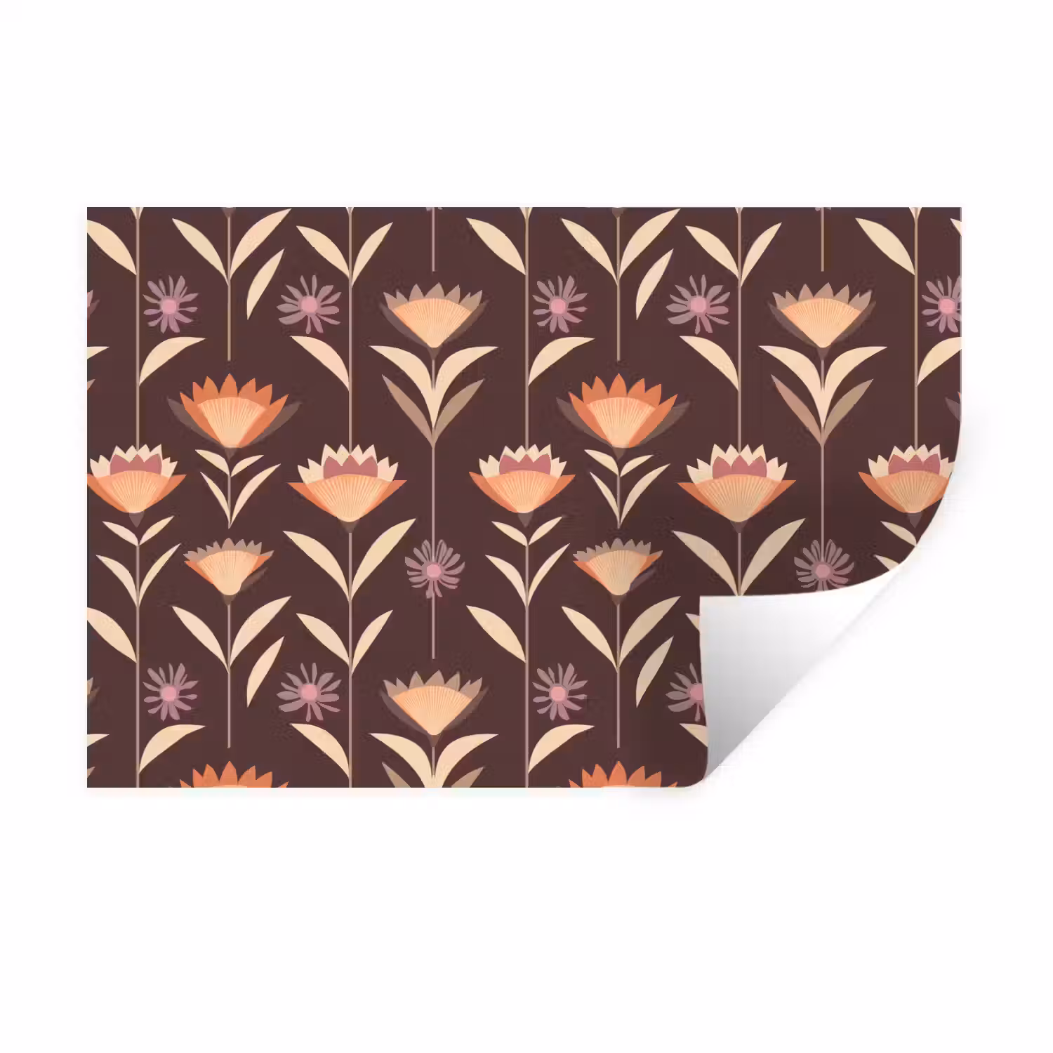 Elegant - Retro - Bruin Muursticker klein 286 -3d