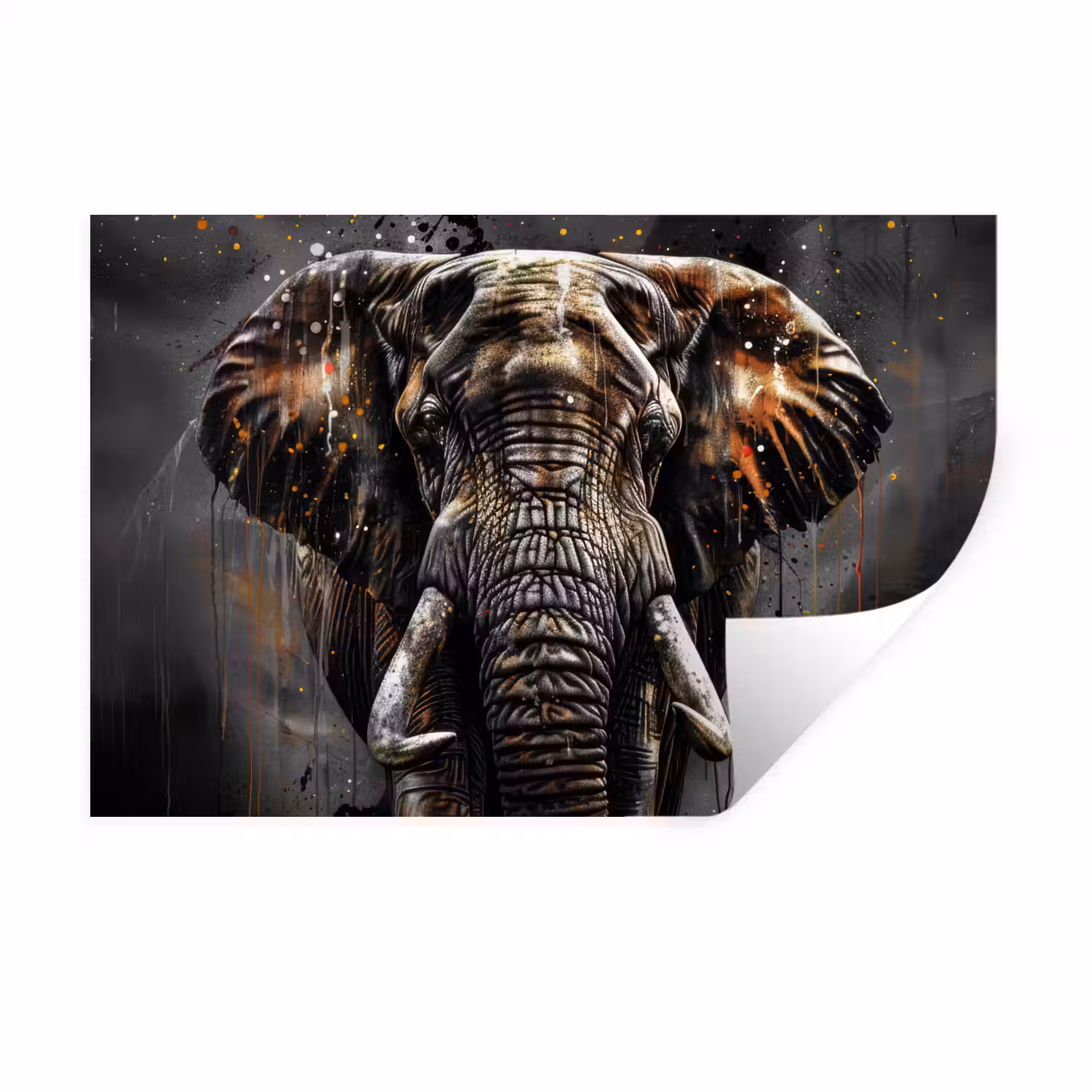 Olifant - Watercolor - Wilde dieren - Luxe Muursticker klein -3d