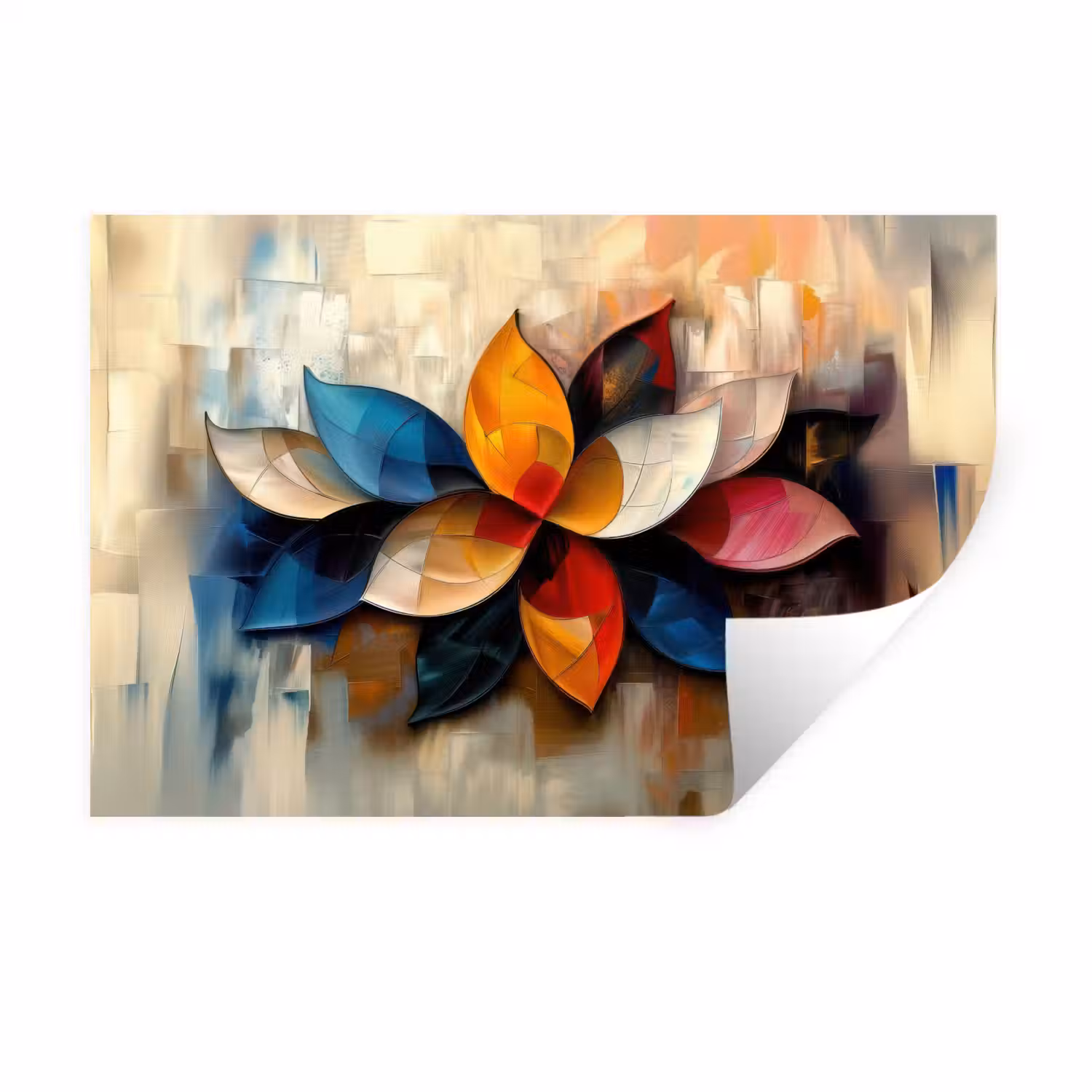 Bloem - Abstract - Kleurrijk - Bladeren Muursticker klein -3d
