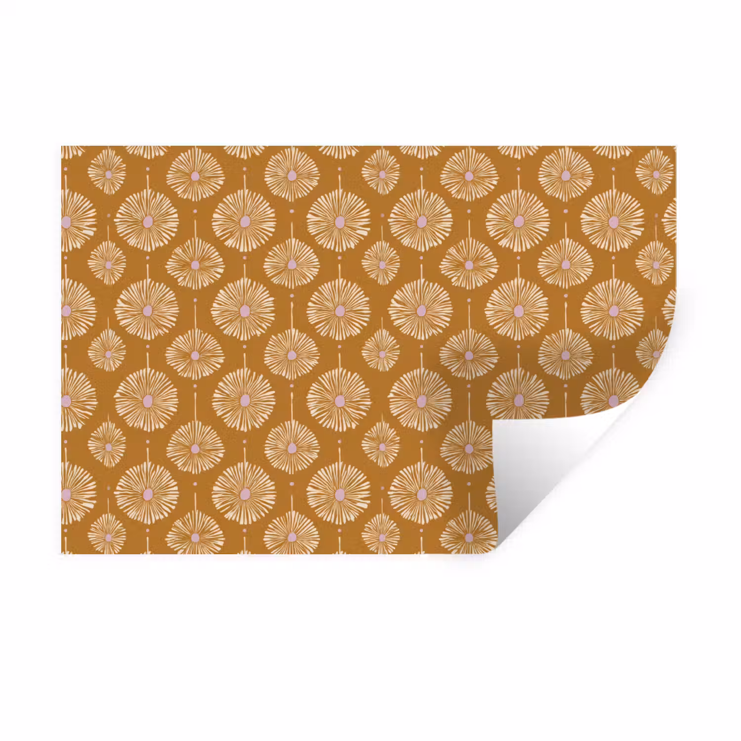 Bloemen - Modern - Oker Muursticker klein 286 -3d