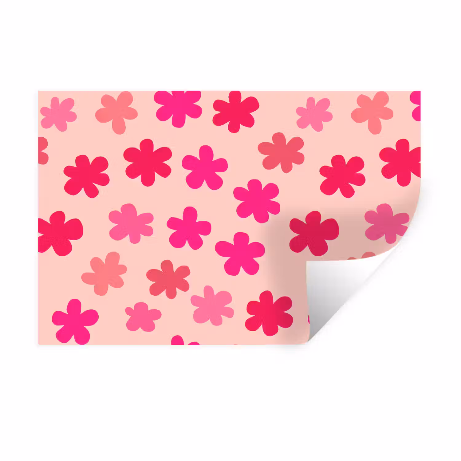 Bloemen - Patroon - Roze Muursticker klein -3d