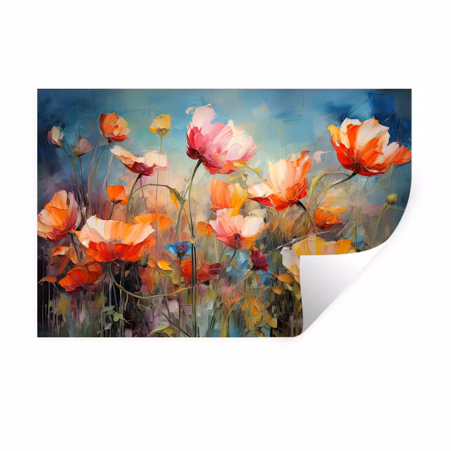 Bloemen - Watercolor - Kunst - Botanisch - Natuur Muursticker klein -3d
