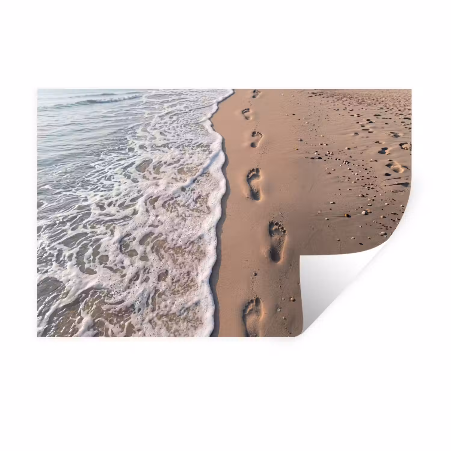Voetstappen - Vloedlijn - Zee Muursticker klein -3d