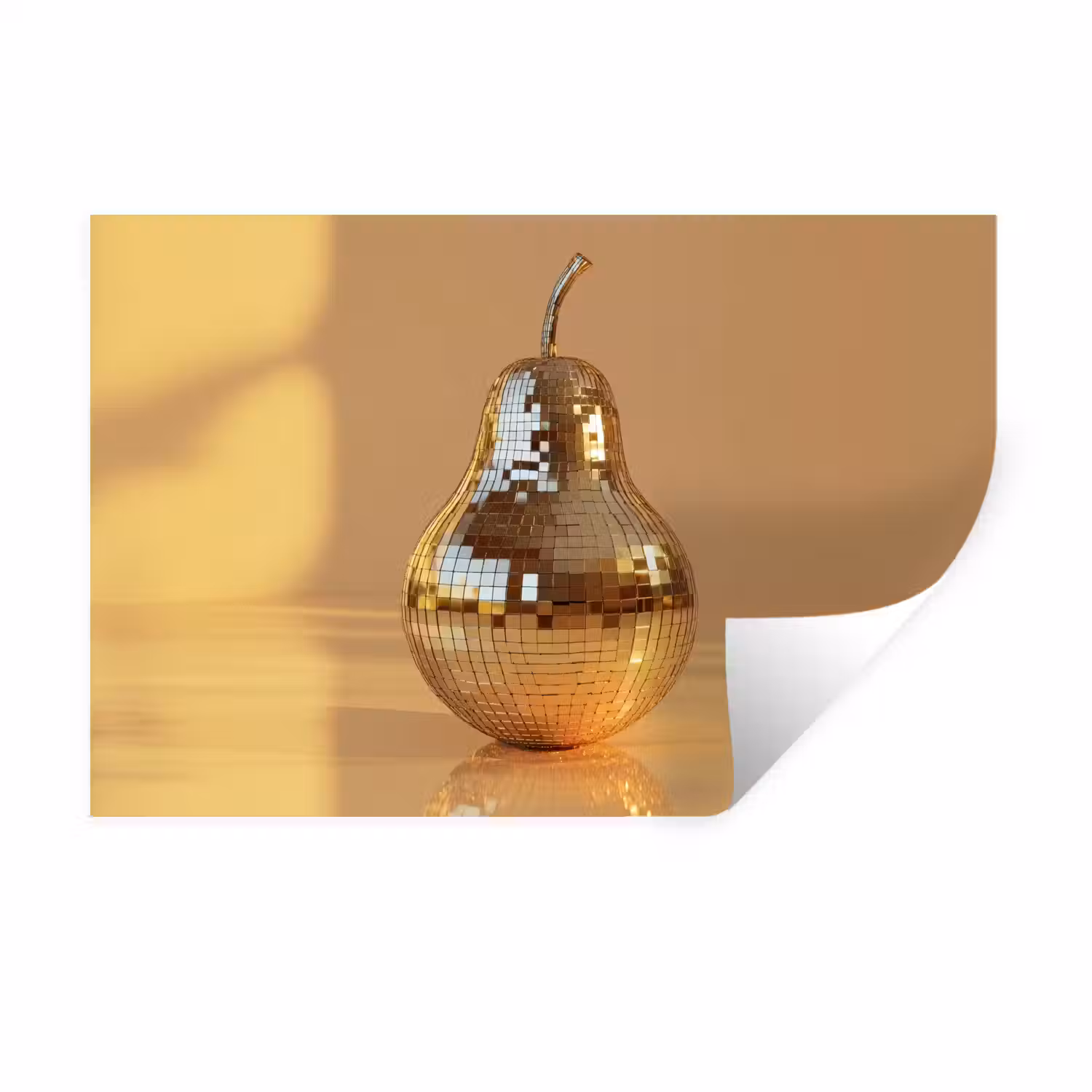 Goud - Disco - Glitter - Peer Muursticker klein -3d