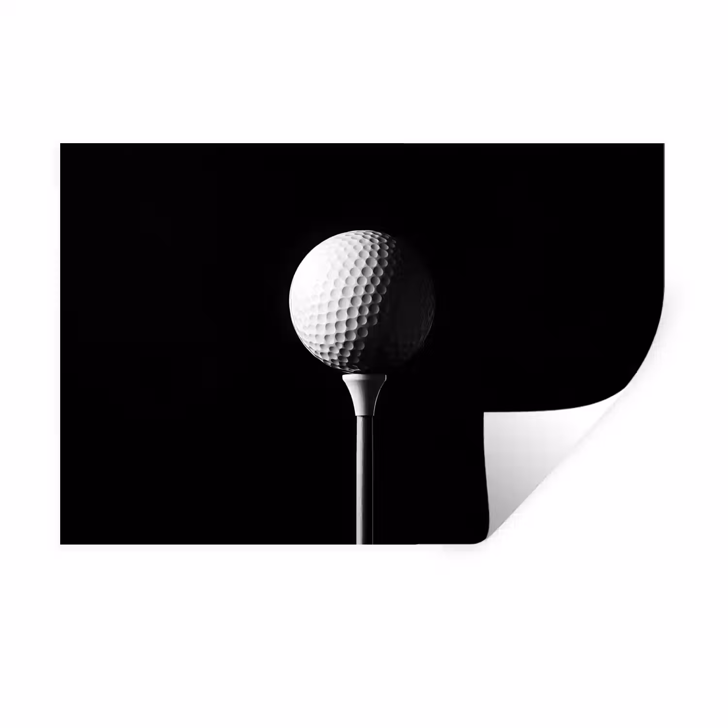 Golfbal - Minimalistisch - Wit Muursticker klein -3d