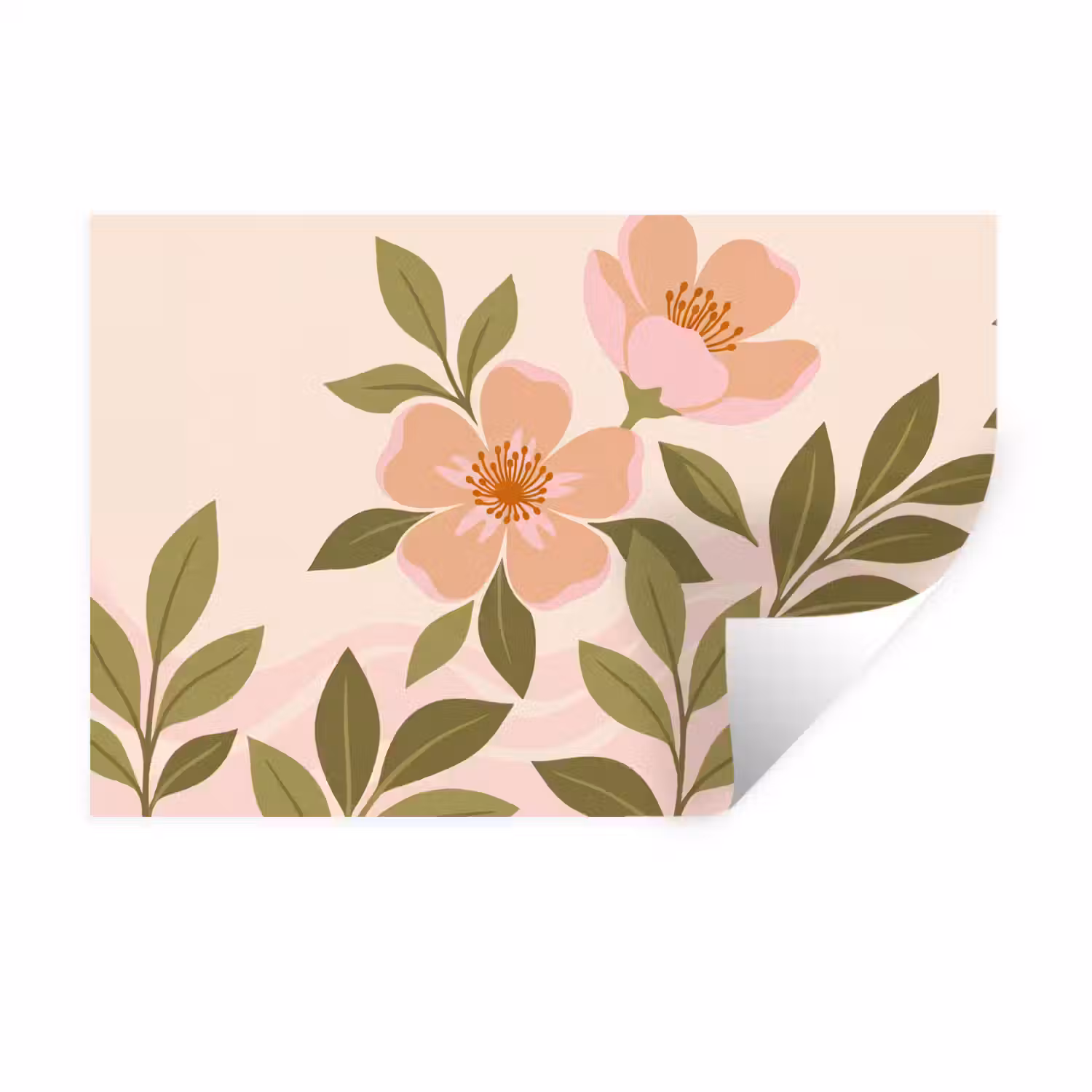 Grafisch - Bloemen - Roze Muursticker klein -3d