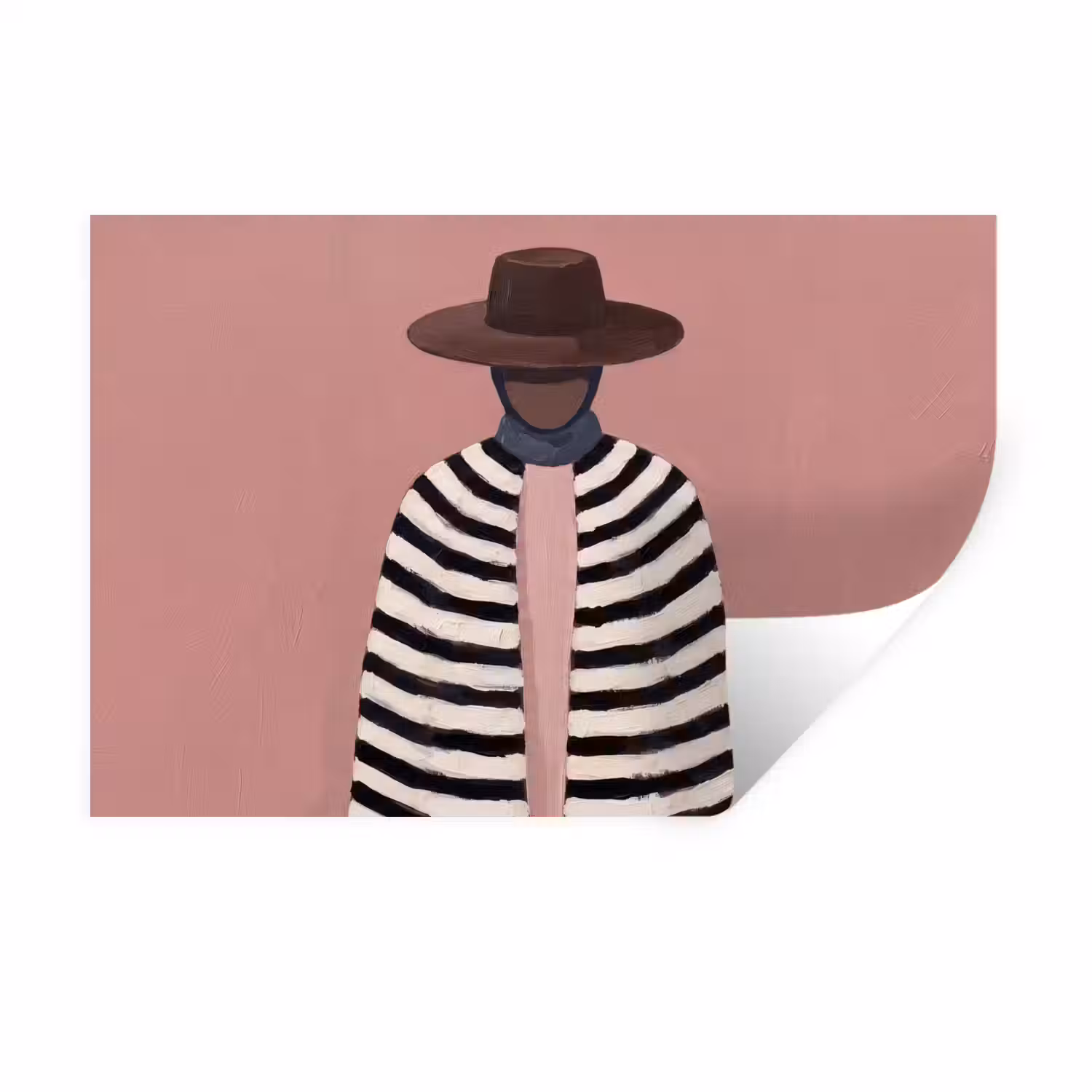 Grafisch - Vrouw - Roze Muursticker klein -3d