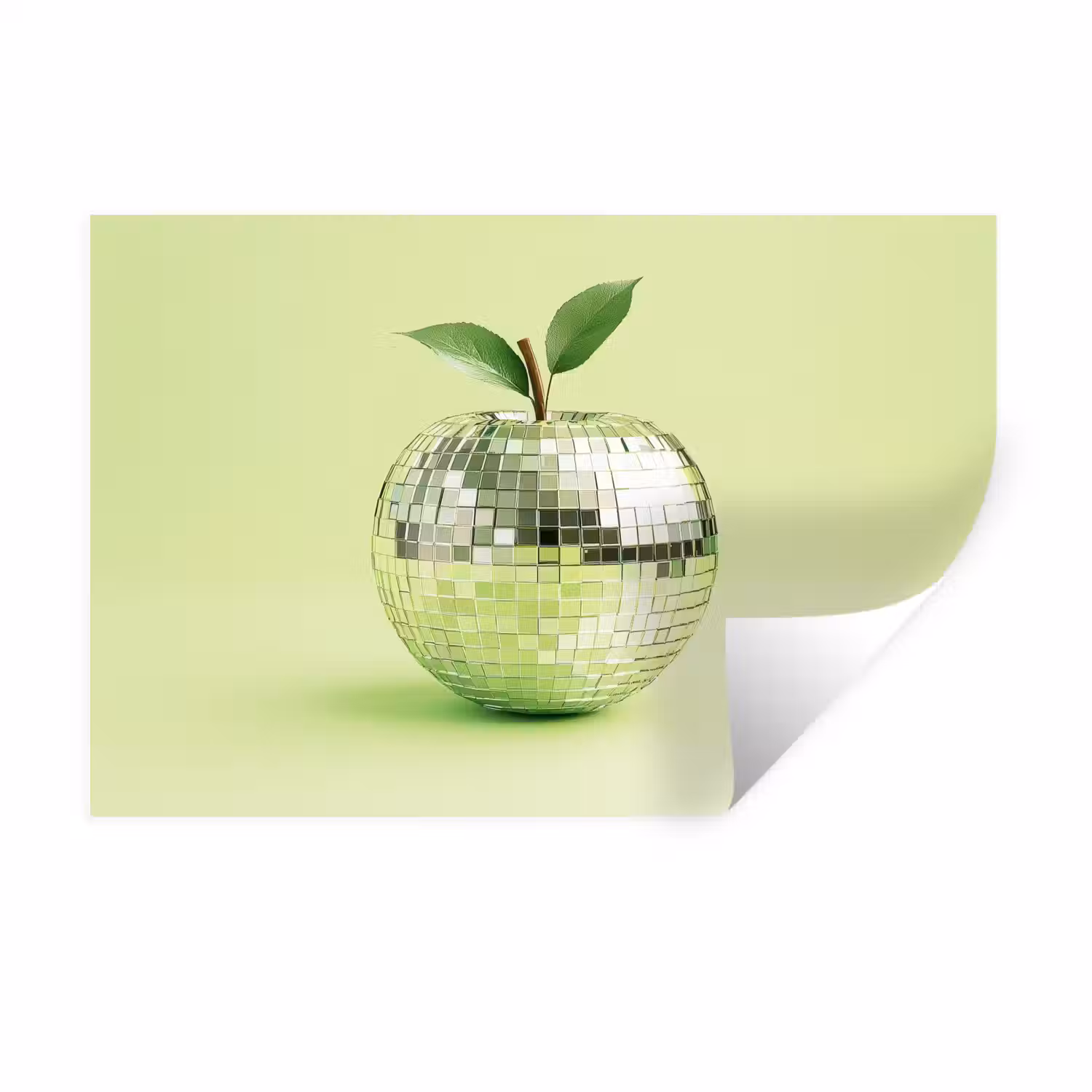 Groen - Disco - Decoratie - Appel Muursticker klein -3d