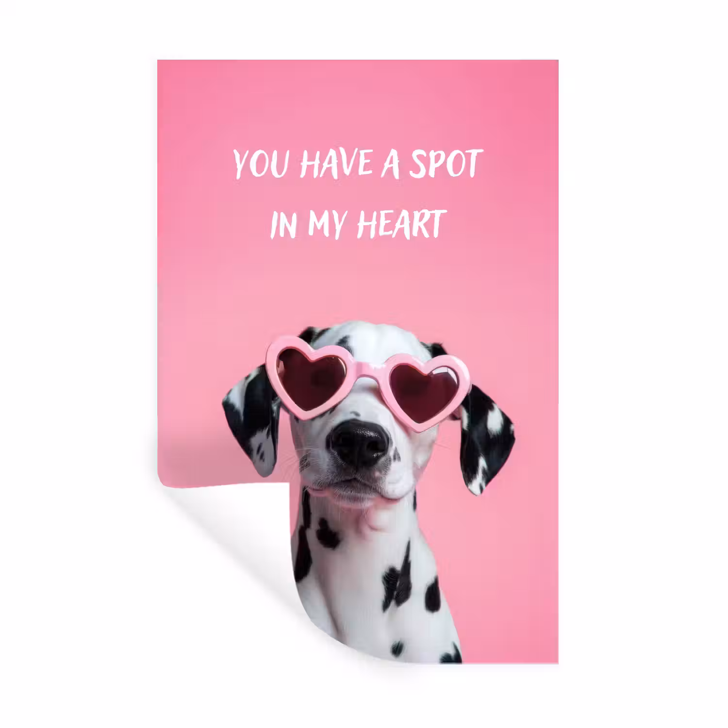 Hartjes - Hond - Valentijn - Roze Muursticker klein -3d