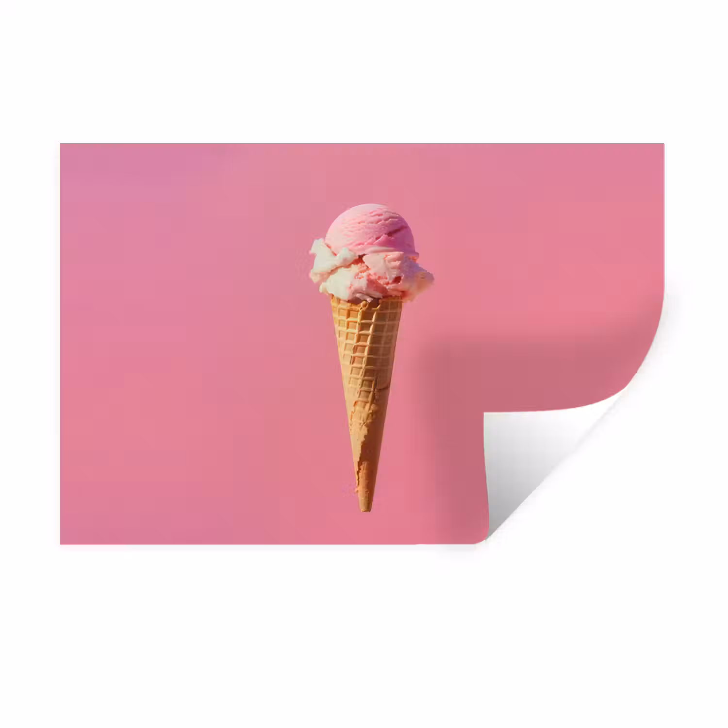 Hoorntje - Schepijs - Roze Muursticker klein -3d