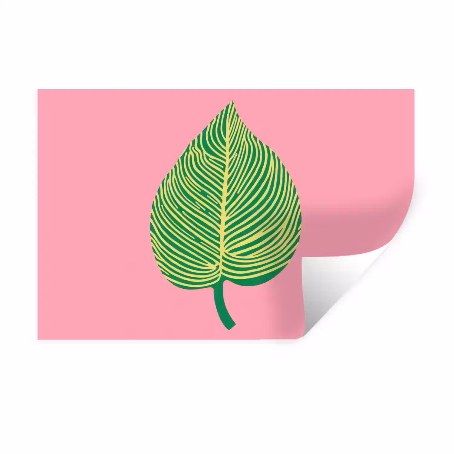 Illustratie - Blad - Minimalistisch - Groen Muursticker klein -3d