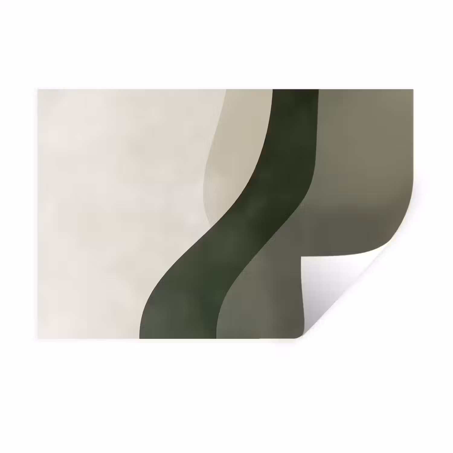 Japandi - Groen - Abstract - Modern Muursticker klein -3d