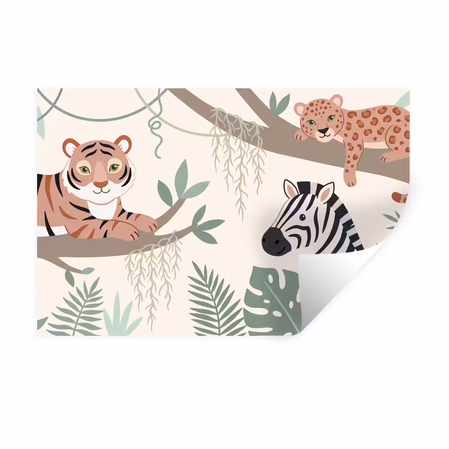 Jungle - Rustiek - Pastel Muursticker klein -3d