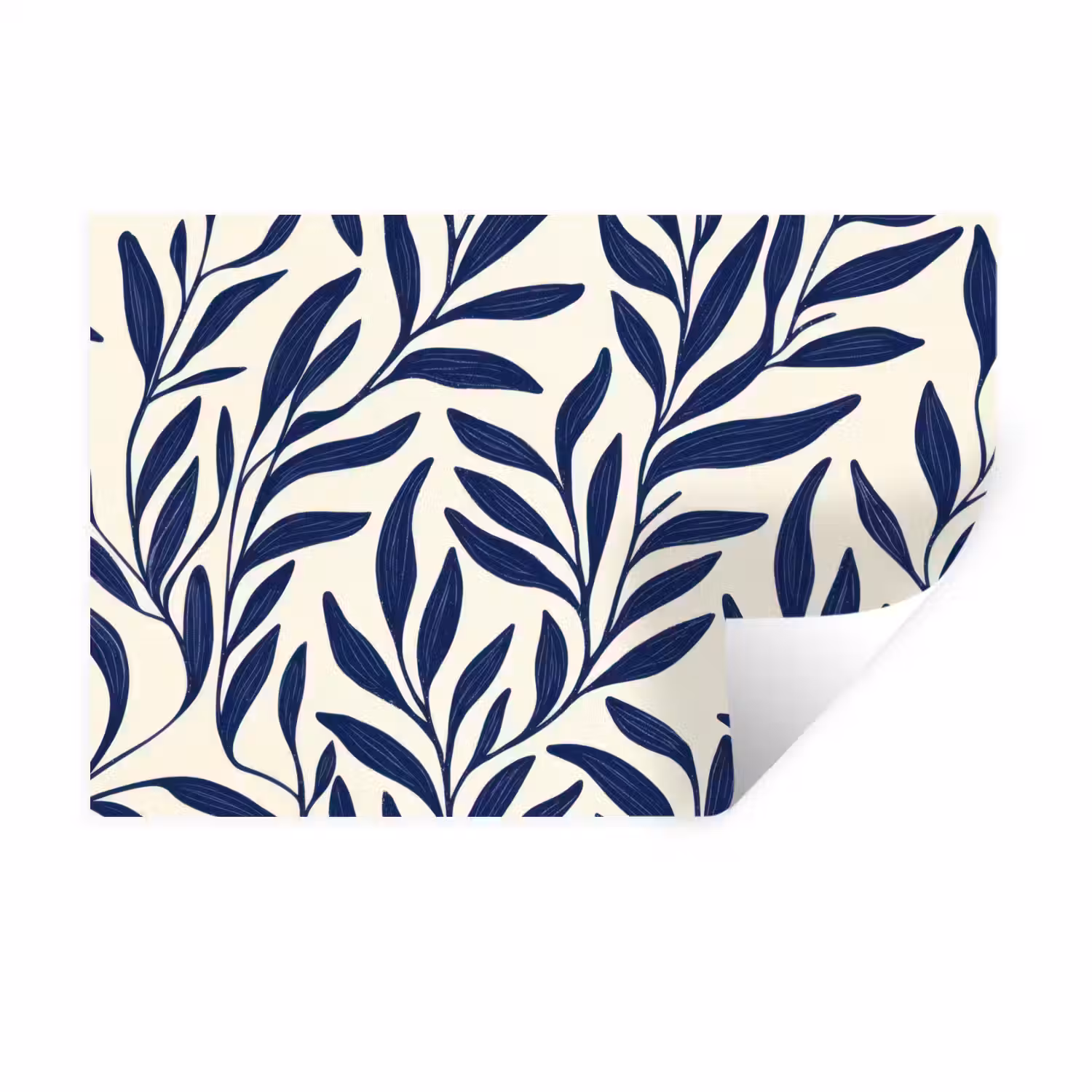 Bladeren - Klimop - Donkerblauw Muursticker klein -3d