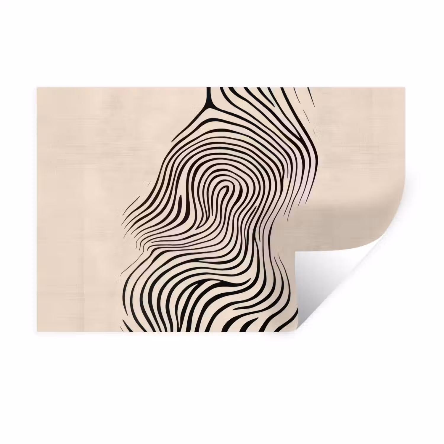 Lijnen - Abstract - Golvend - Zwart Muursticker klein -3d