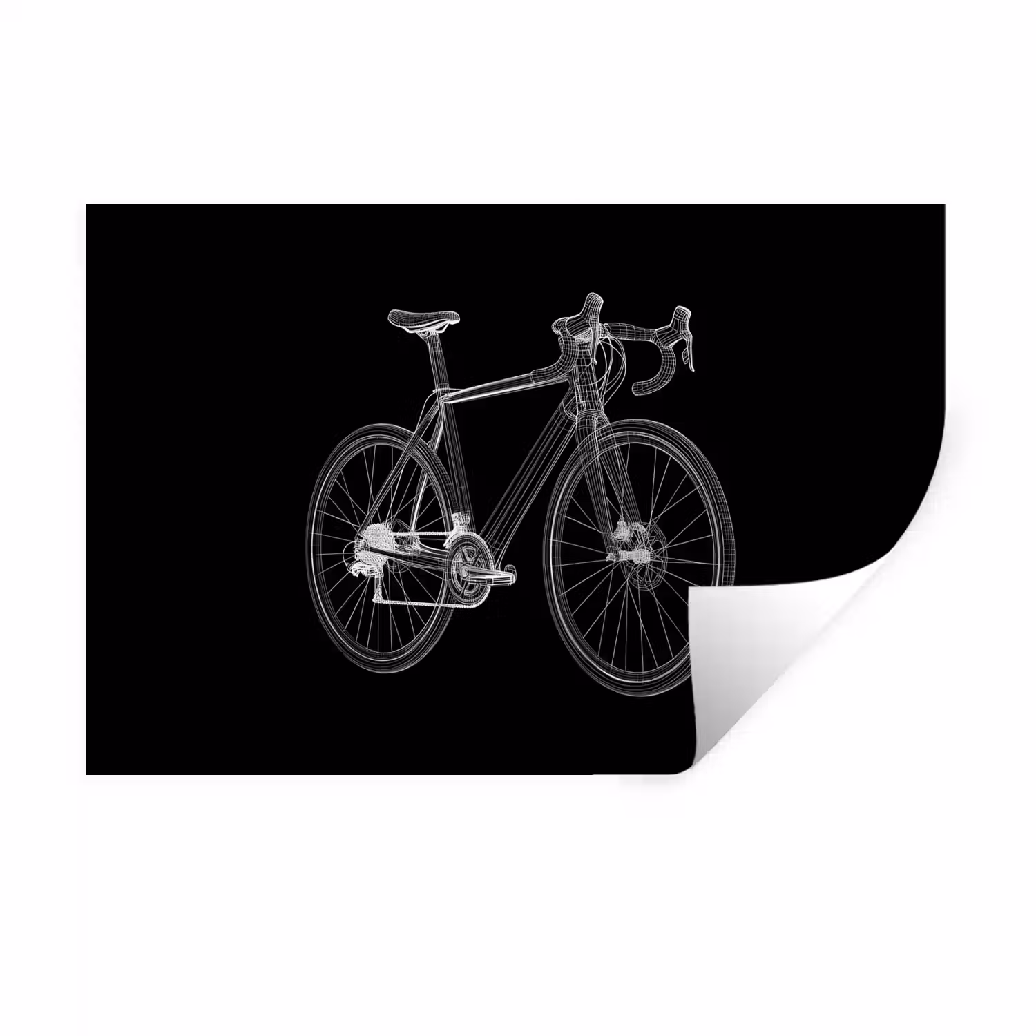 Lijnen - Illustratie - Wit Muursticker klein -3d