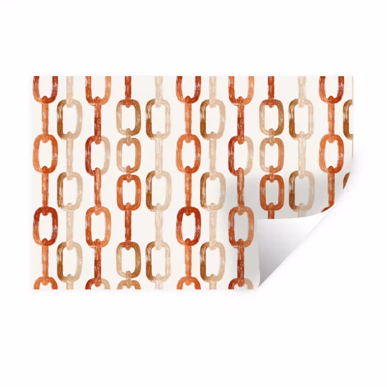Schakels - Patroon - Aquarel - Terracotta Muursticker klein 286 -3d