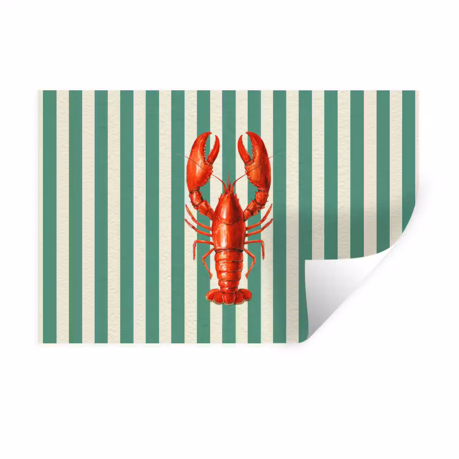 Kreeft - Strepen - Realistisch - Zomers Muursticker klein -3d
