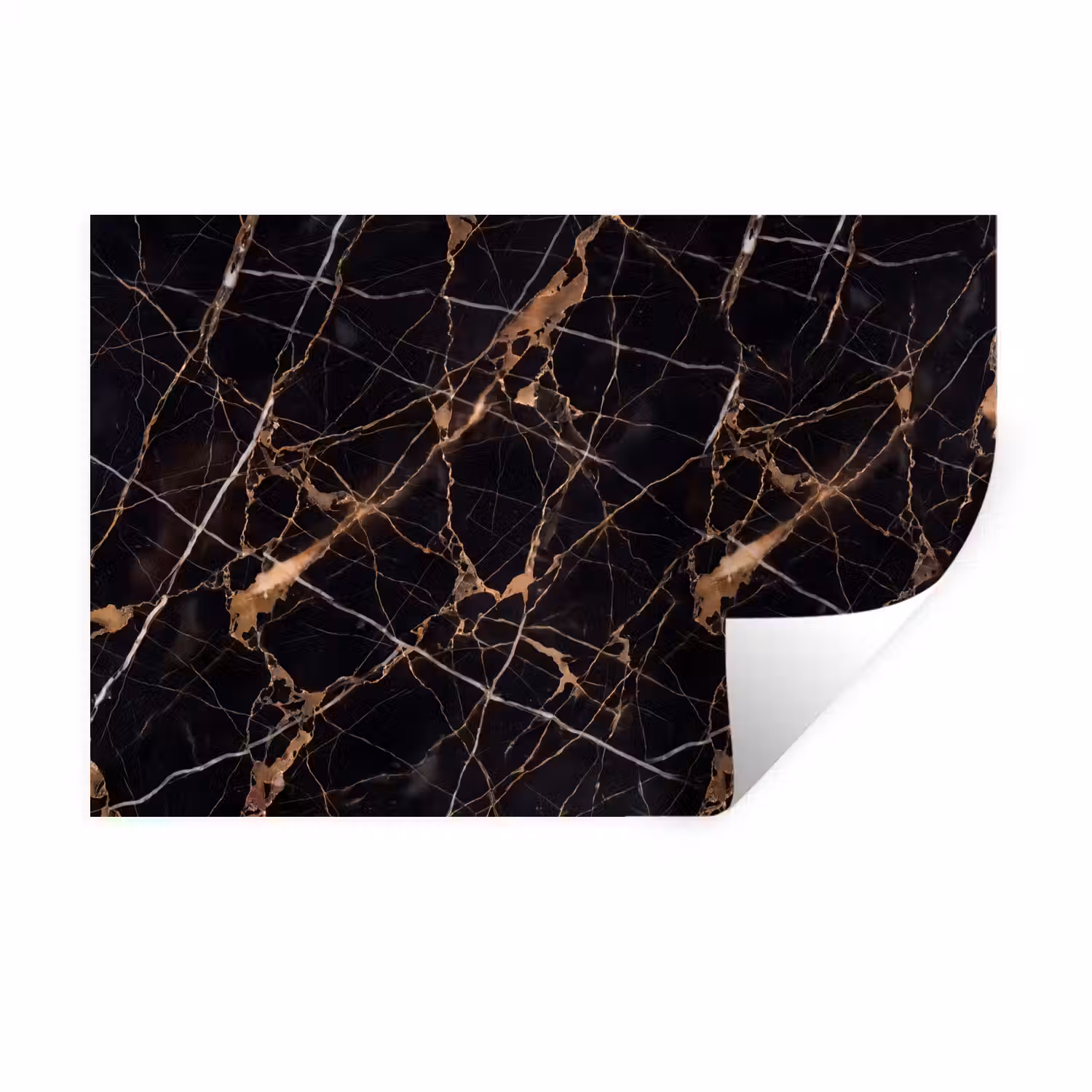 Marmer - Goud - Abstract - Zwart Muursticker klein -3d