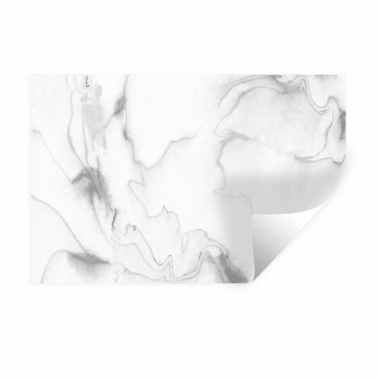 Marmer - Grijs - Wit - Abstract - Marmerlook Muursticker klein -3d