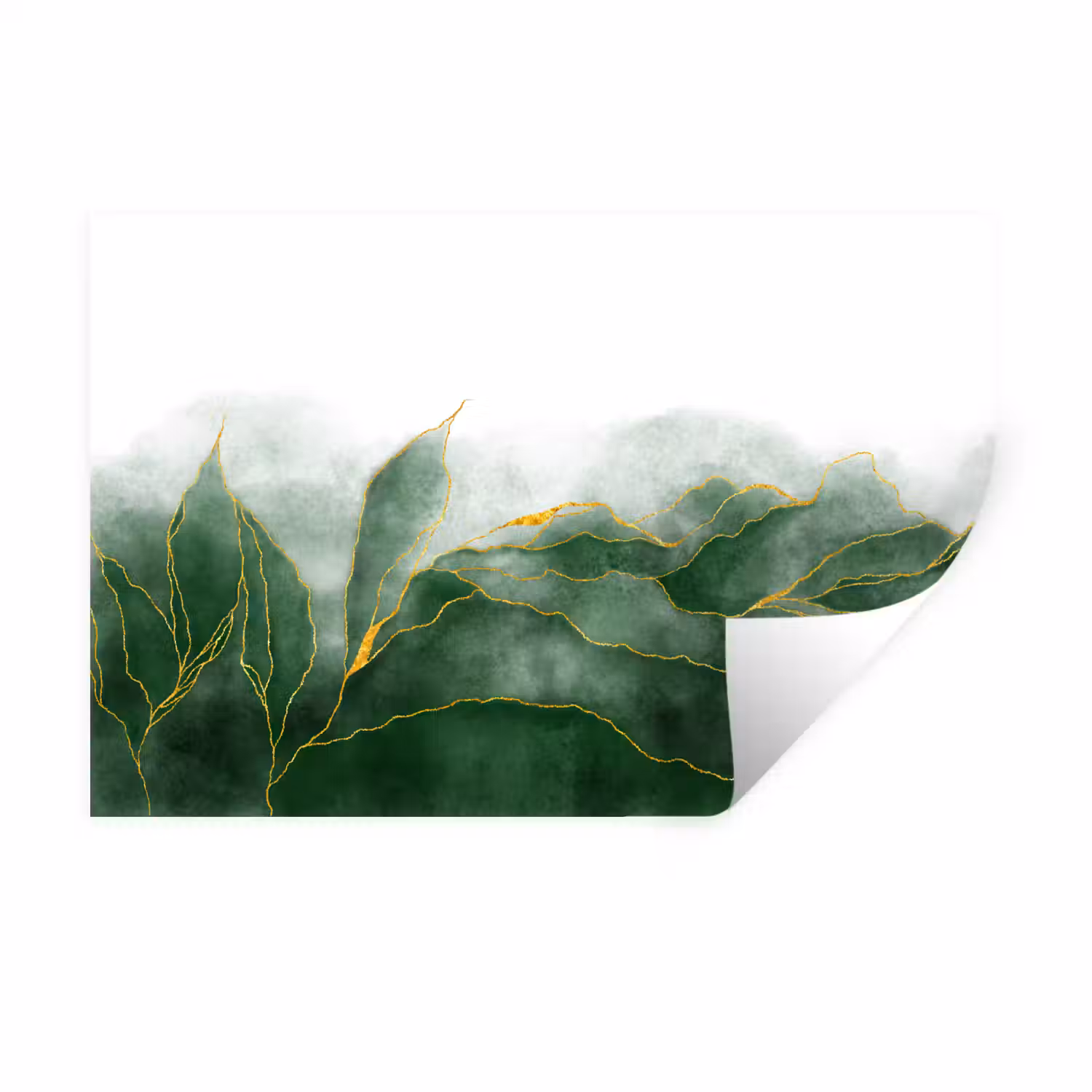 Marmer - Groen - Luxe - Goud - Marmerlook Muursticker klein -3d